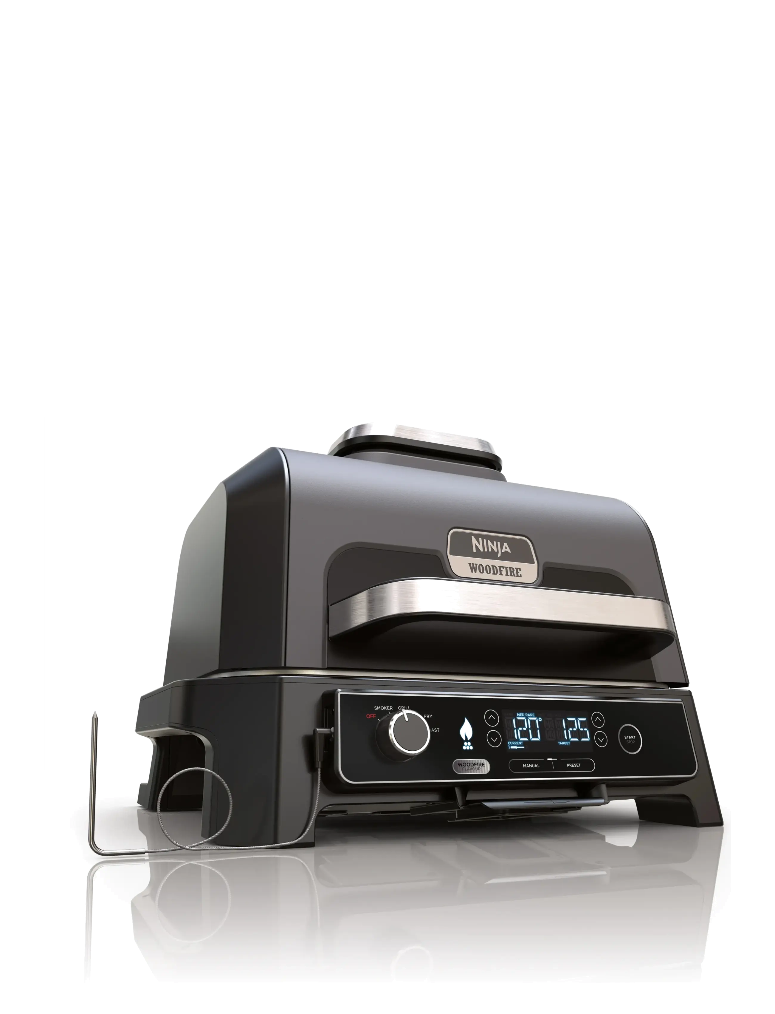Ninja Woodfire Og850Eu Smart Cook System Xl Electric Bbq Grill, Bordgrill, Sort, Str: ONE SIZE