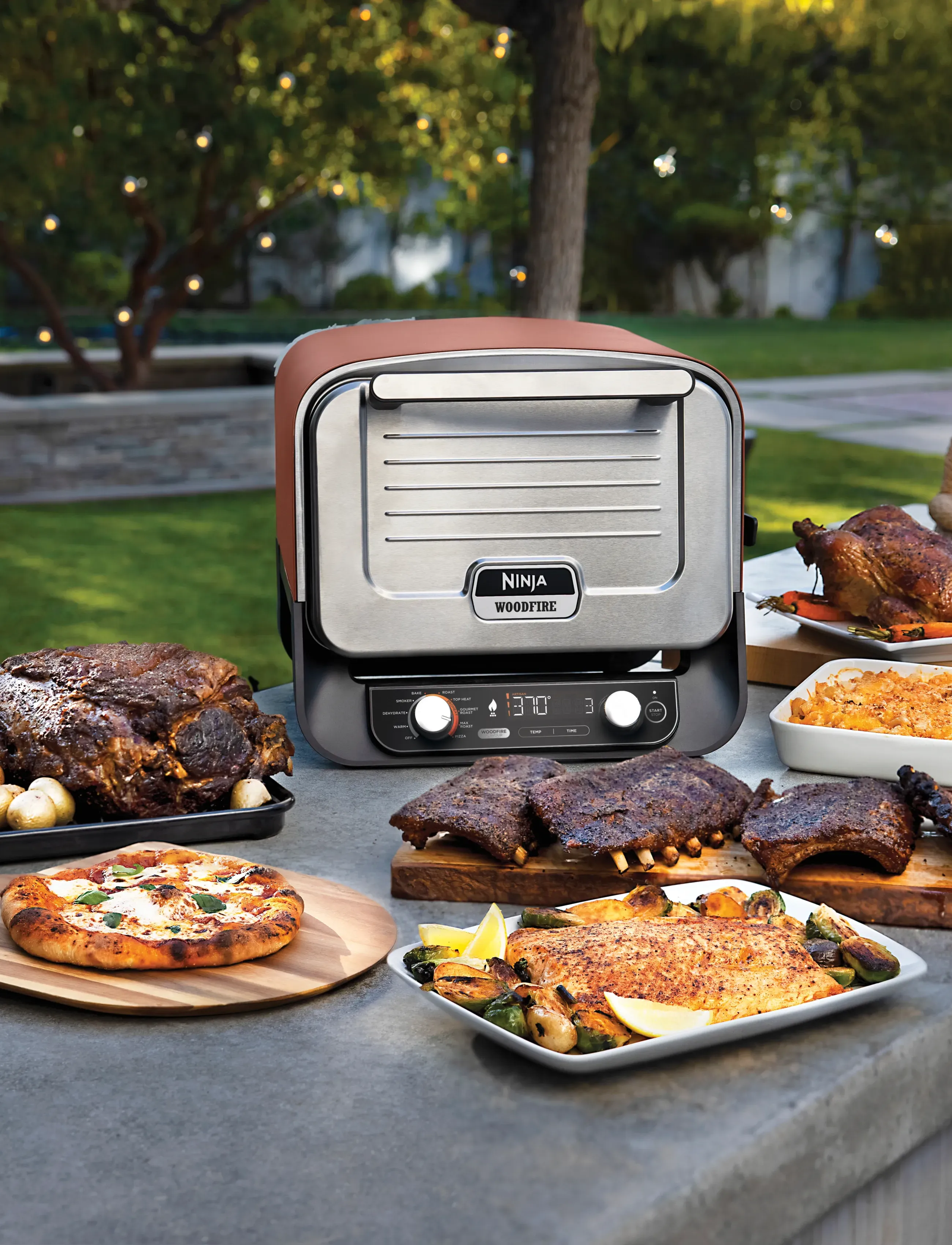 Ninja - NINJA WOODFIRE OO101EU OUTDOOR ELECTRICAL OVEN AND SMOKER 2400W - sécheurs à air comprimé - brown - 2