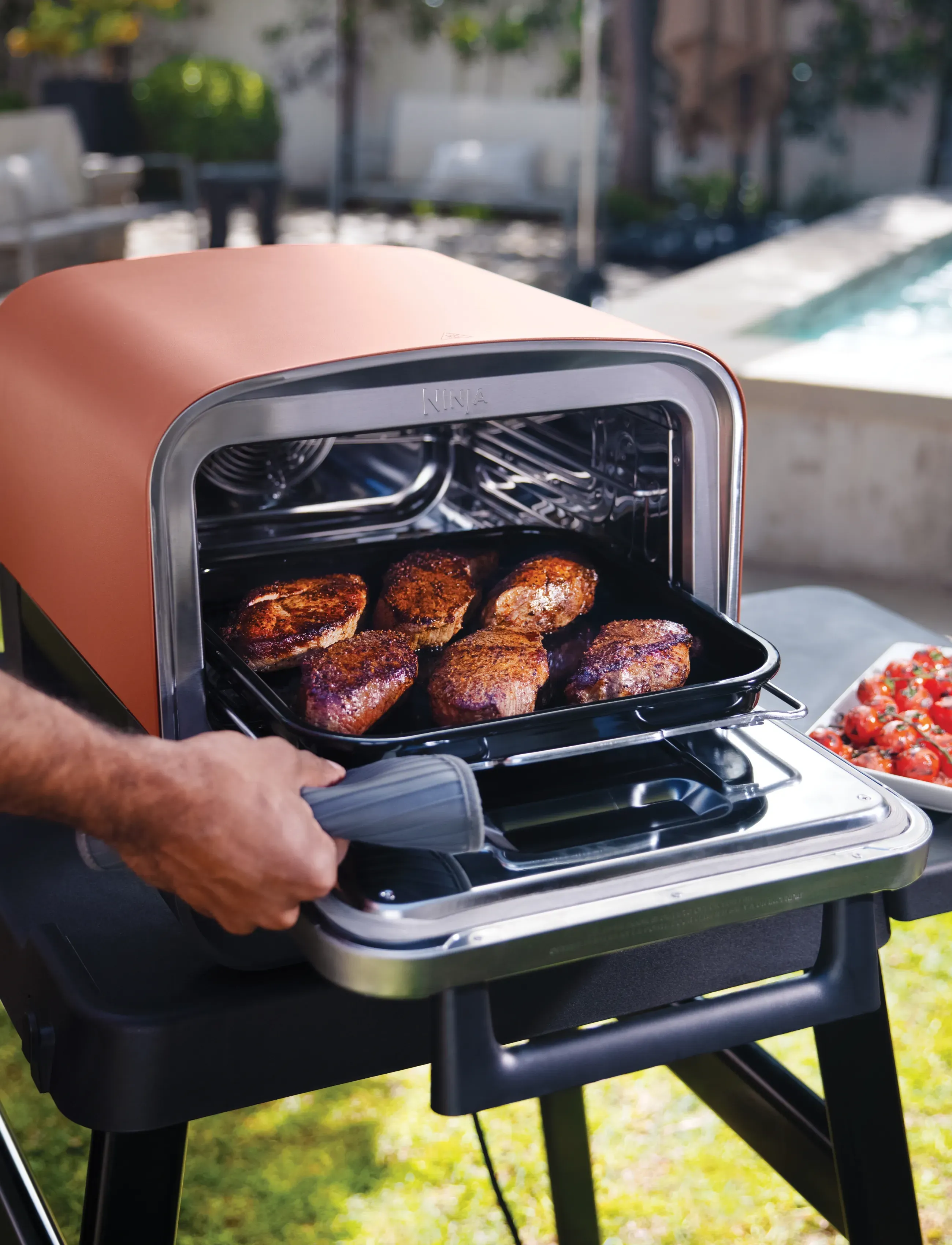 Ninja - NINJA WOODFIRE OO101EU OUTDOOR ELECTRICAL OVEN AND SMOKER 2400W - sécheurs à air comprimé - brown - 3