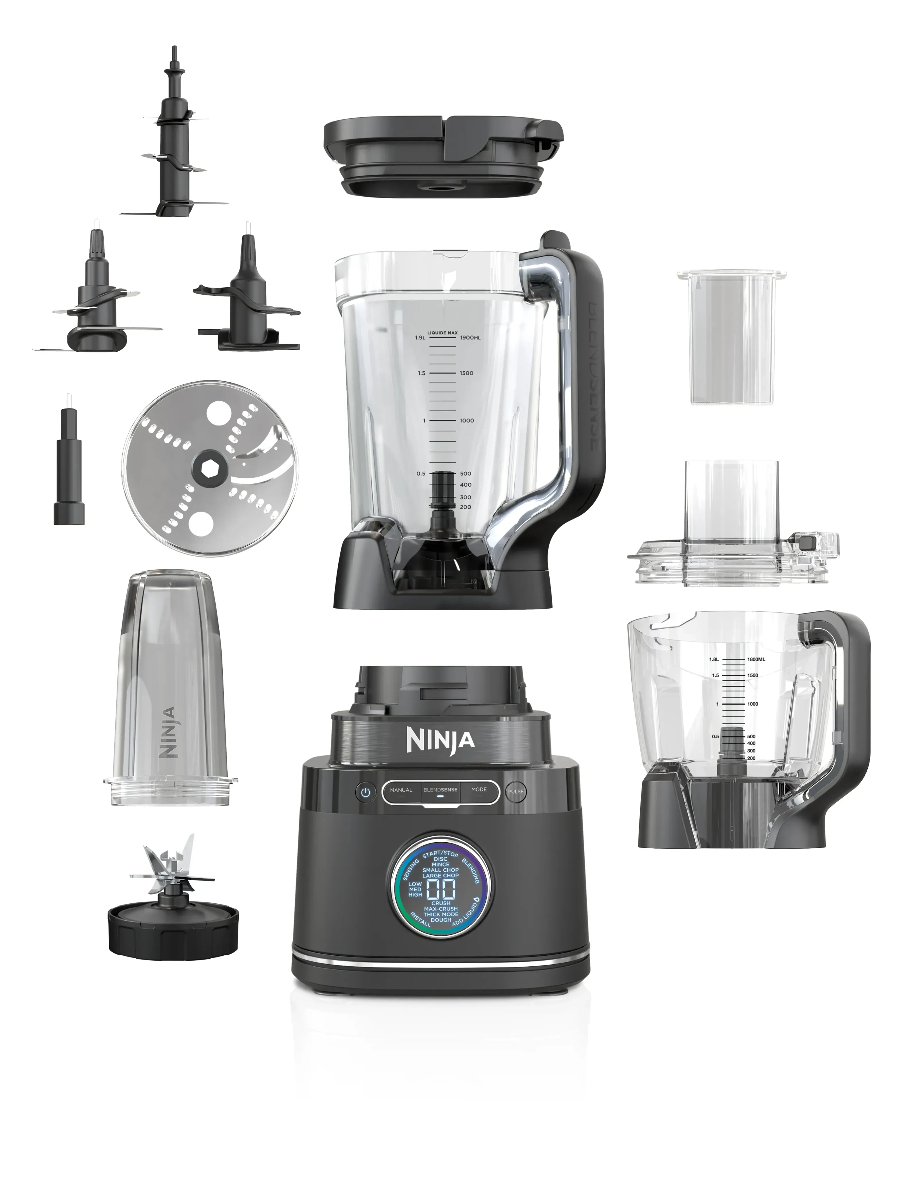 Ninja Detect Tb401Eu Power Blender, Food Processor & Single Serve Pro, 1200 W, Kitchen Appliances, Nackt - Hand Blenders, Homeware