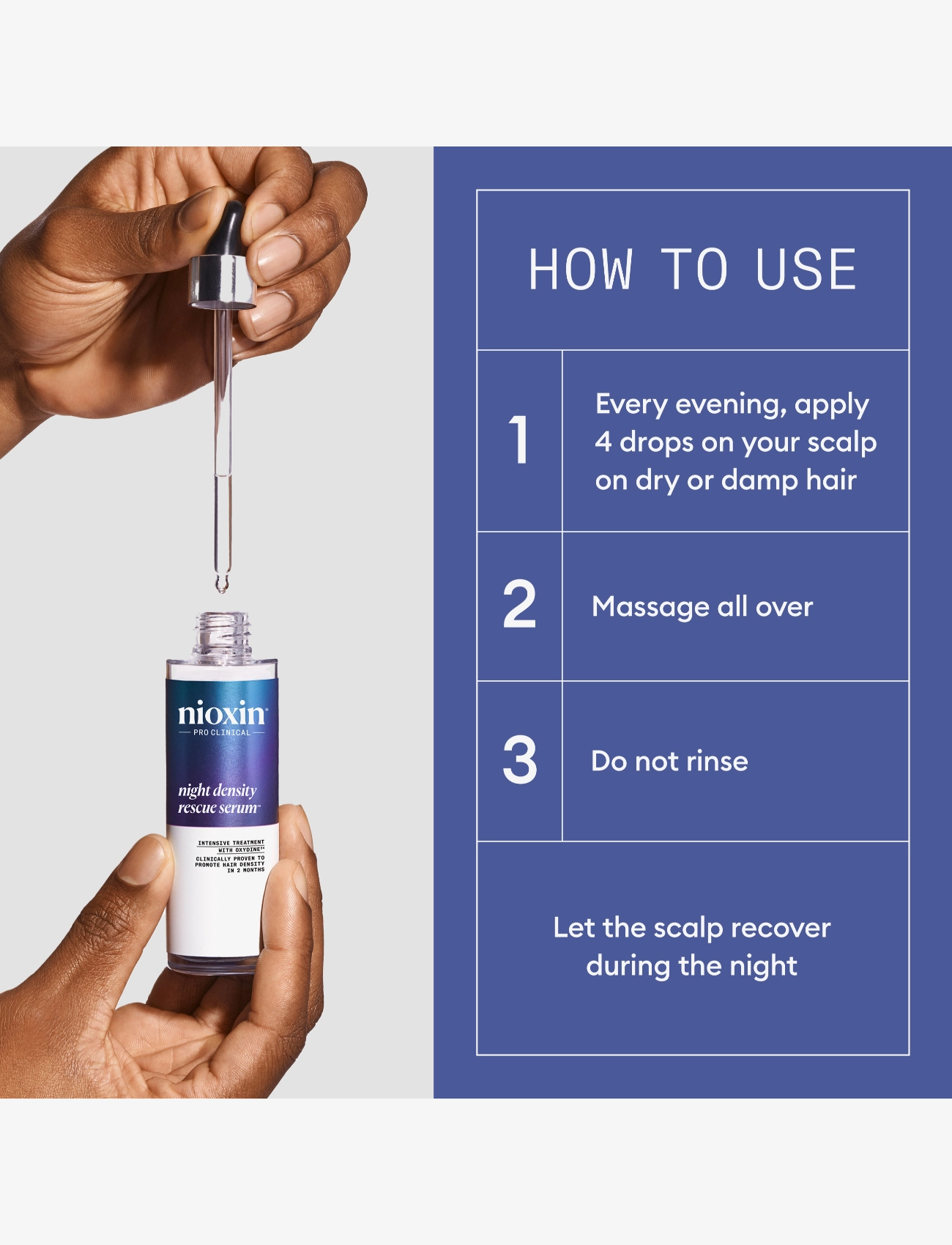 Nioxin - Nioxin Night Density Rescue Serum 70 ml - hårkurer - no color - 2