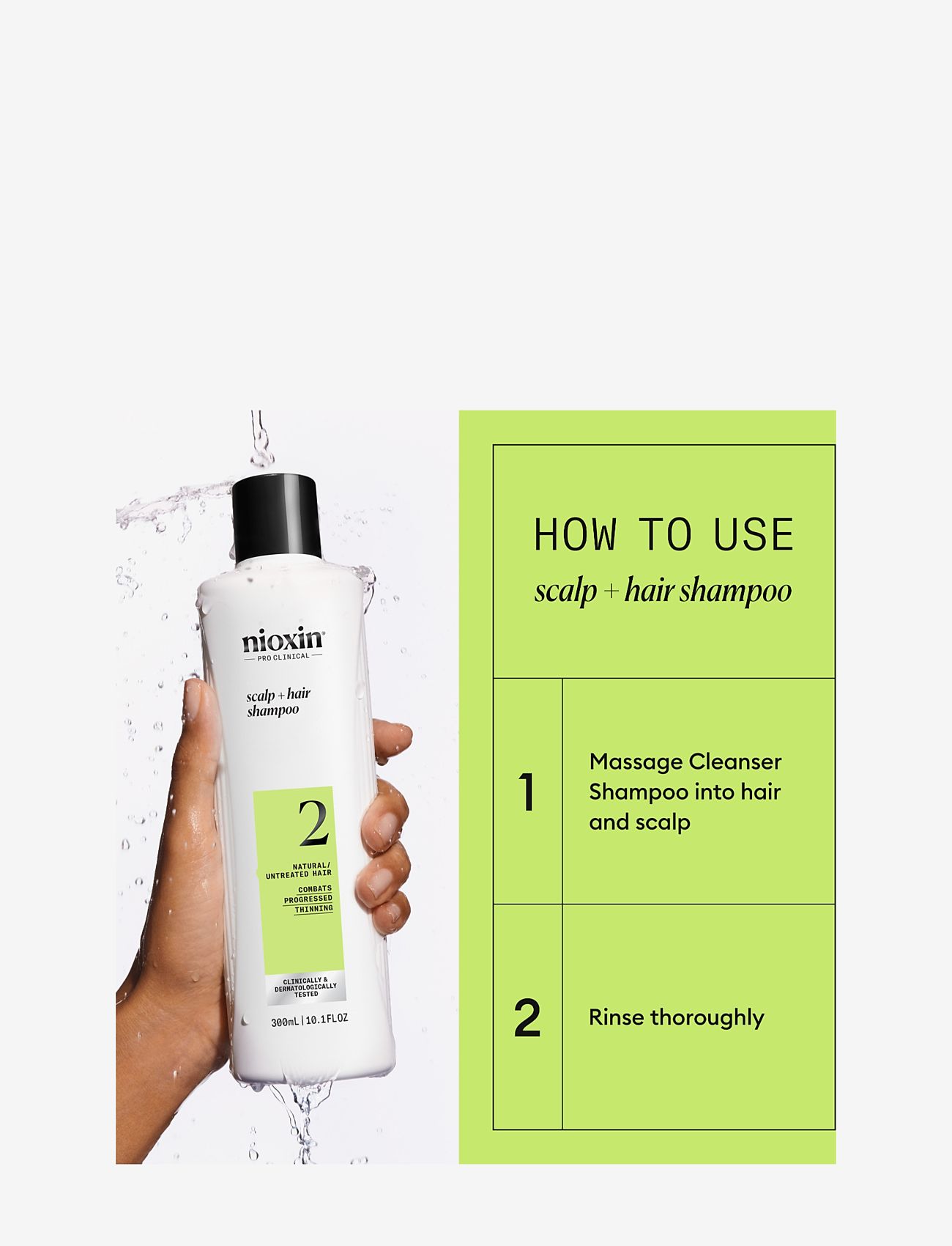 Nioxin - Nioxin System 2 Shampoo for Thinning Hair 300 ml - hårpleje - no color - 2