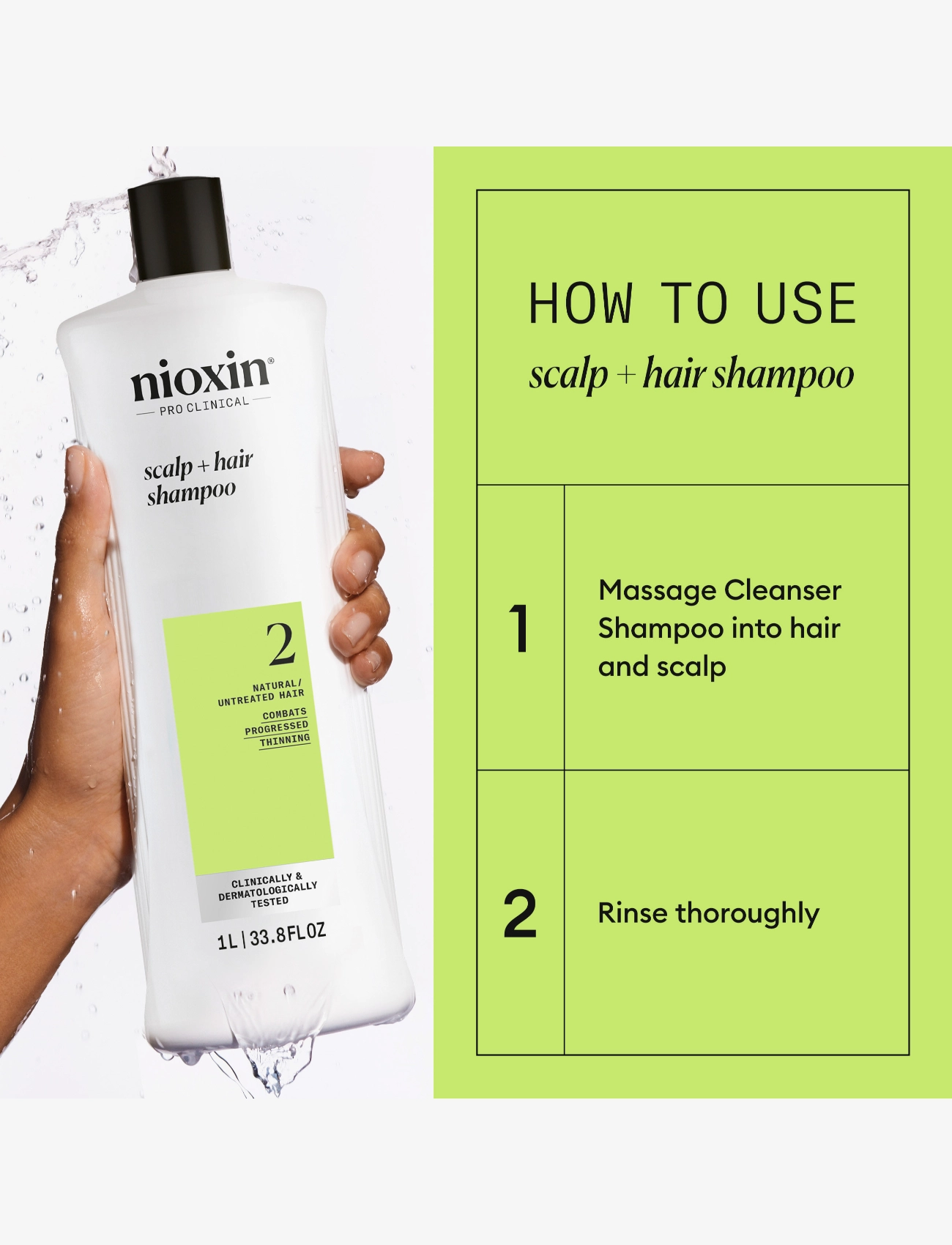 Nioxin - Nioxin System 2 Shampoo for Thinning Hair 1000 ml - Šampūnas - no color - 2