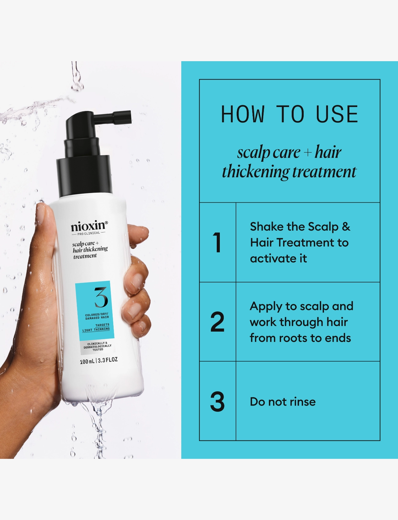 Nioxin - Nioxin System 3 Scalp Treatment for Colored Thinning Hair 100 ml - hármeðferðir - no color - 2