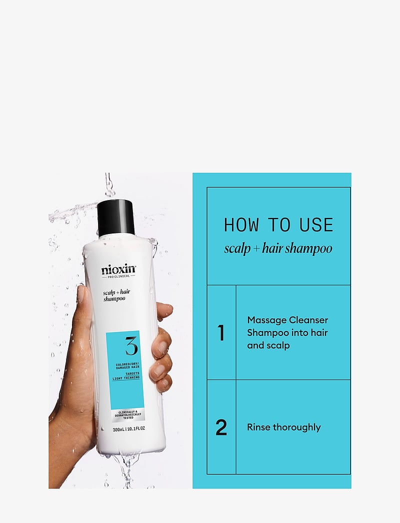 Nioxin - Nioxin System 3 Shampoo for Colored Thinning Hair 300 ml - Šampoon - no color - 2
