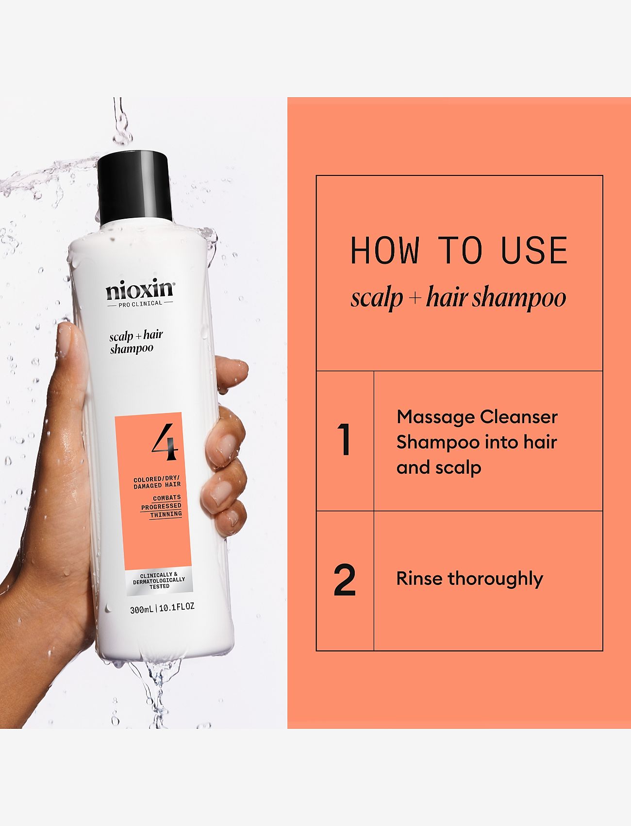 Nioxin - Nioxin System 4 Shampoo for Colored Thinning Hair 300 ml - hårpleje - no color - 2