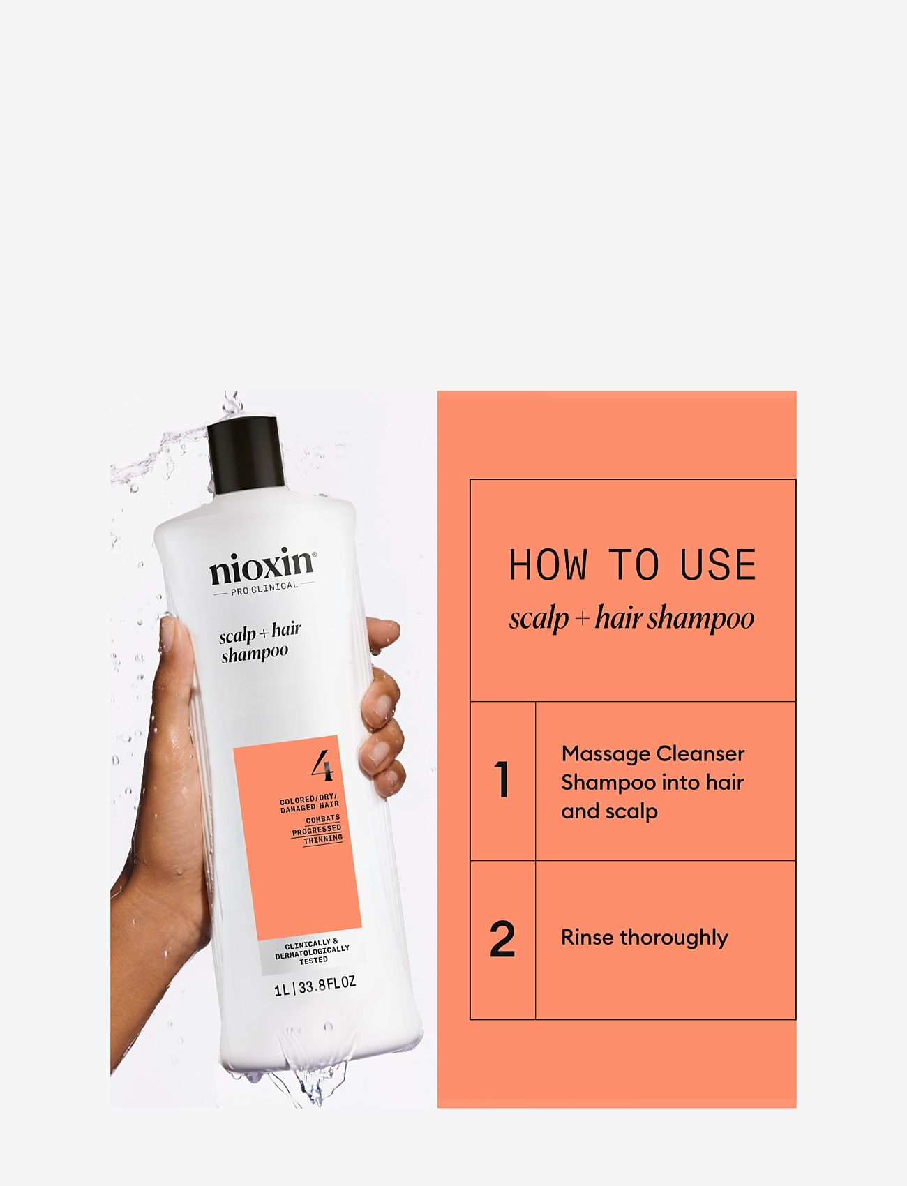 Nioxin - Nioxin System 4 Shampoo for Colored Thinning Hair 1000 ml - hårpleje - no color - 2