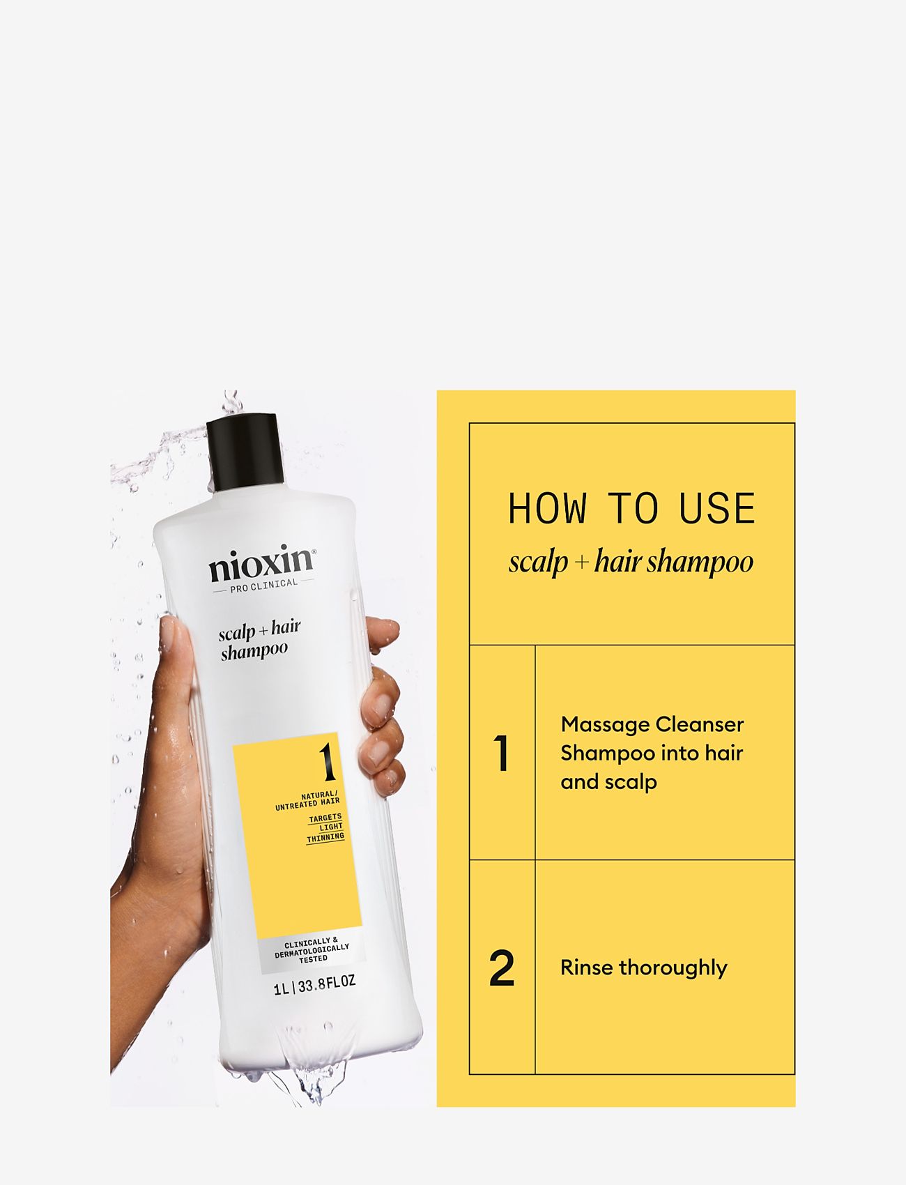 Nioxin - Nioxin System 1 Shampoo for Thinning Hair 1000 ml - hårpleje - no color - 2