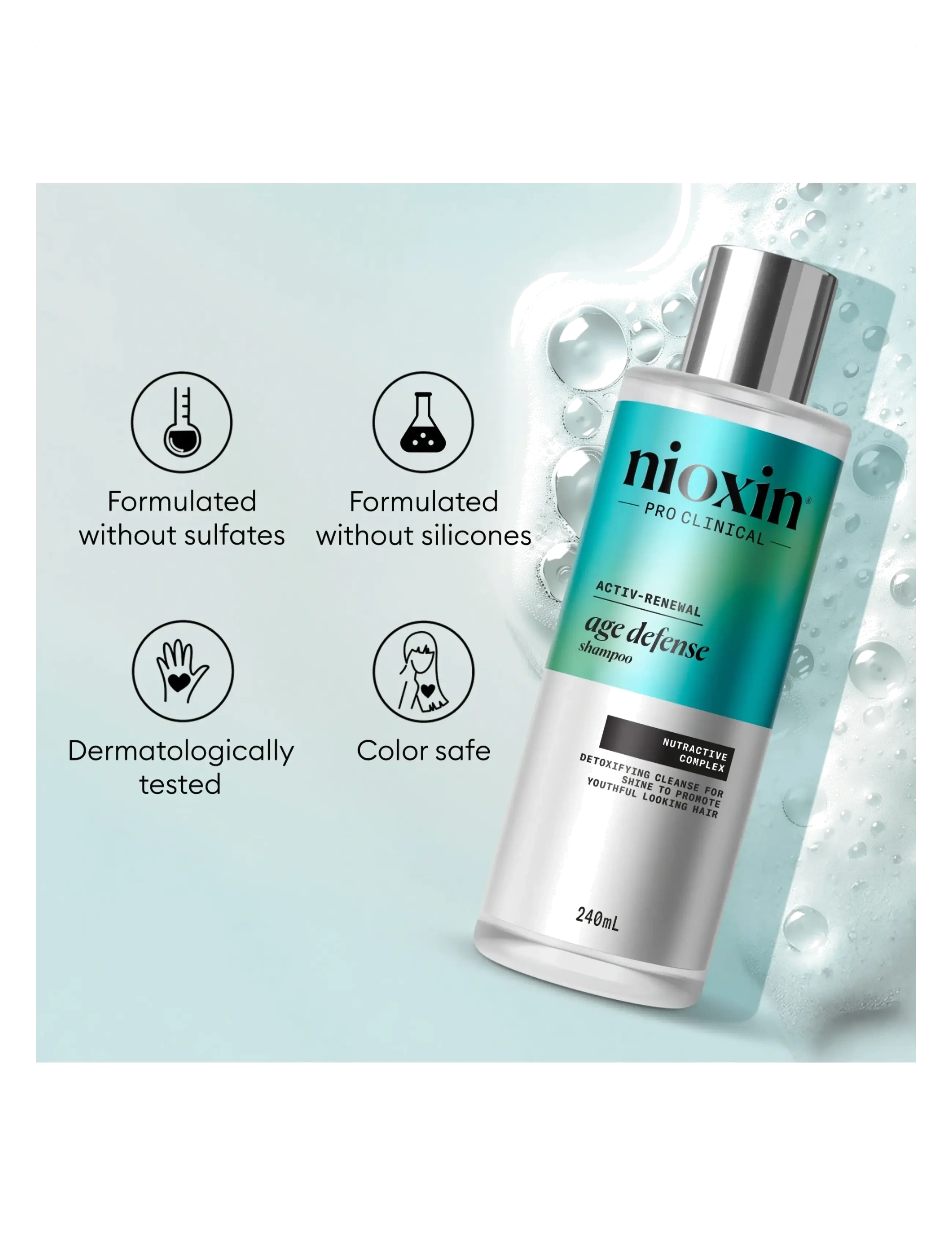 Nioxin - Nioxin Age Defense Shampoo 240ml - resestorlekar & kits - no color - 4