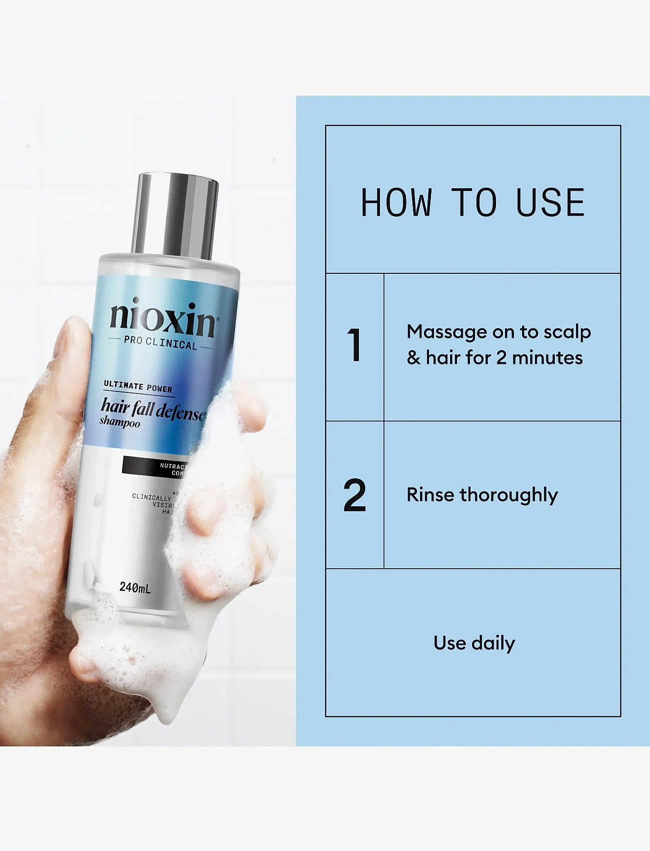 Nioxin - Nioxin Hair Fall Defense Shampoo 240ml - hårpleje - clear - 5