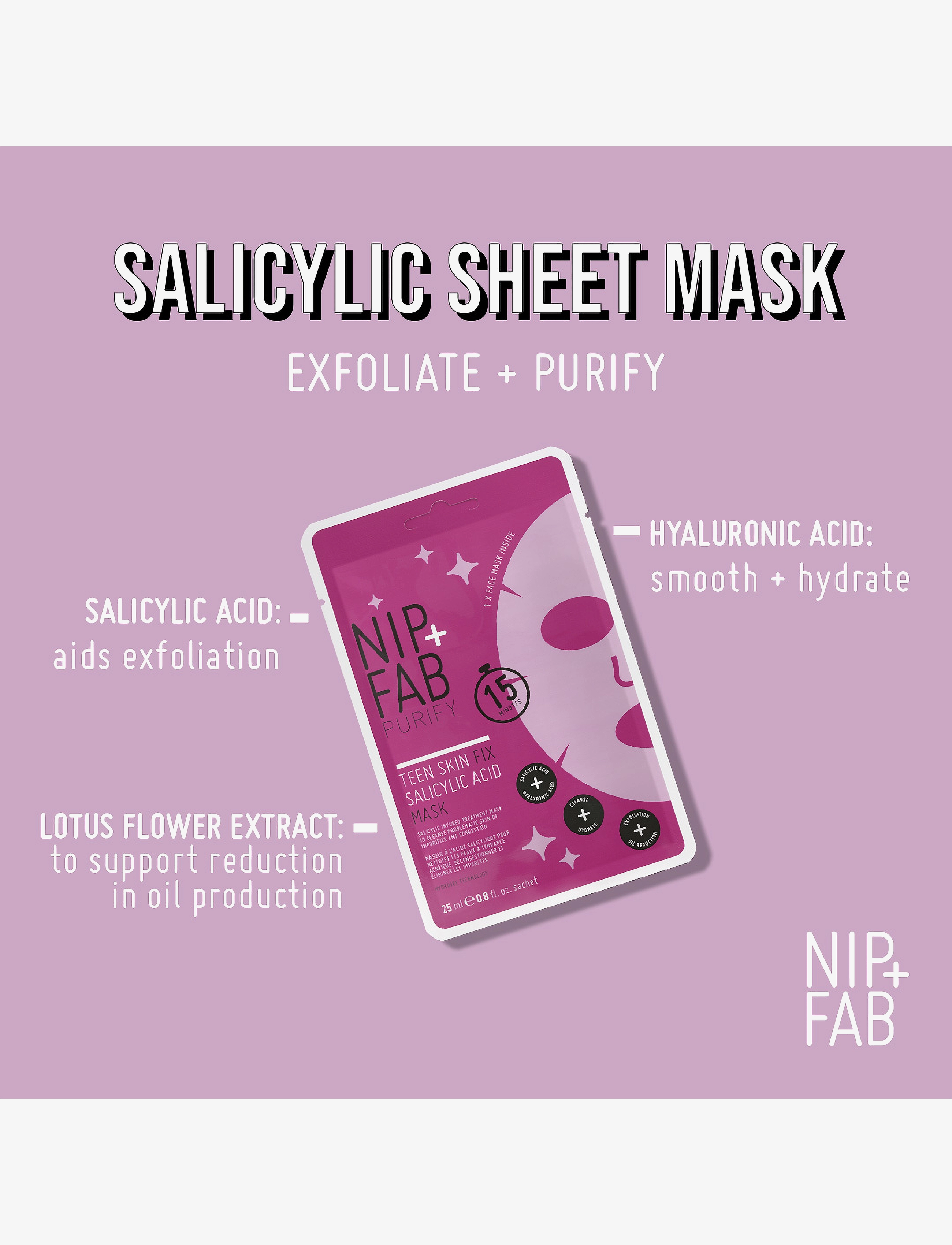 Nip+Fab - SALICYLIC ACID SHEET MASK - einnota maskar - no color - 1