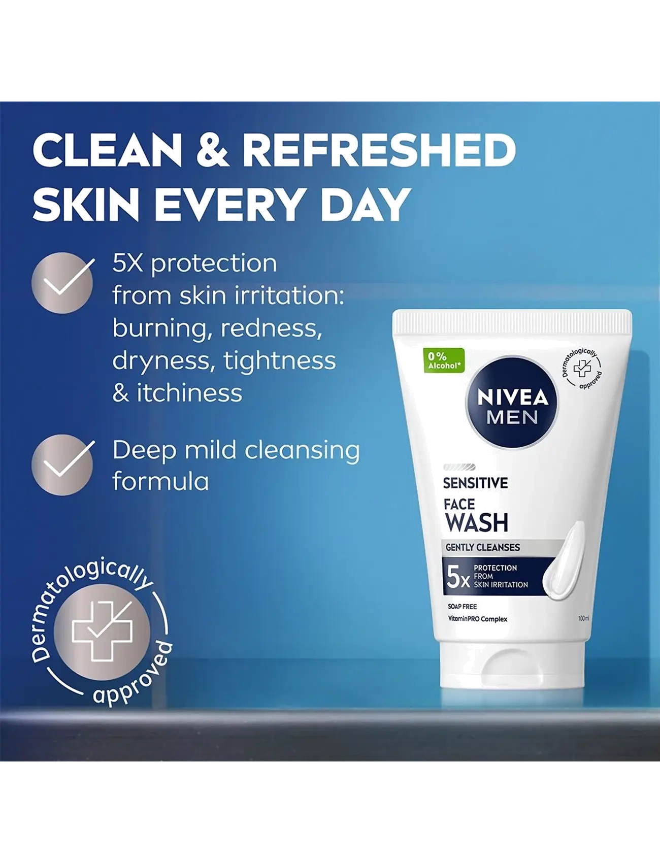 Nivea Men - Sensitive Face Wash - ansiktsrengöring - clear - 1