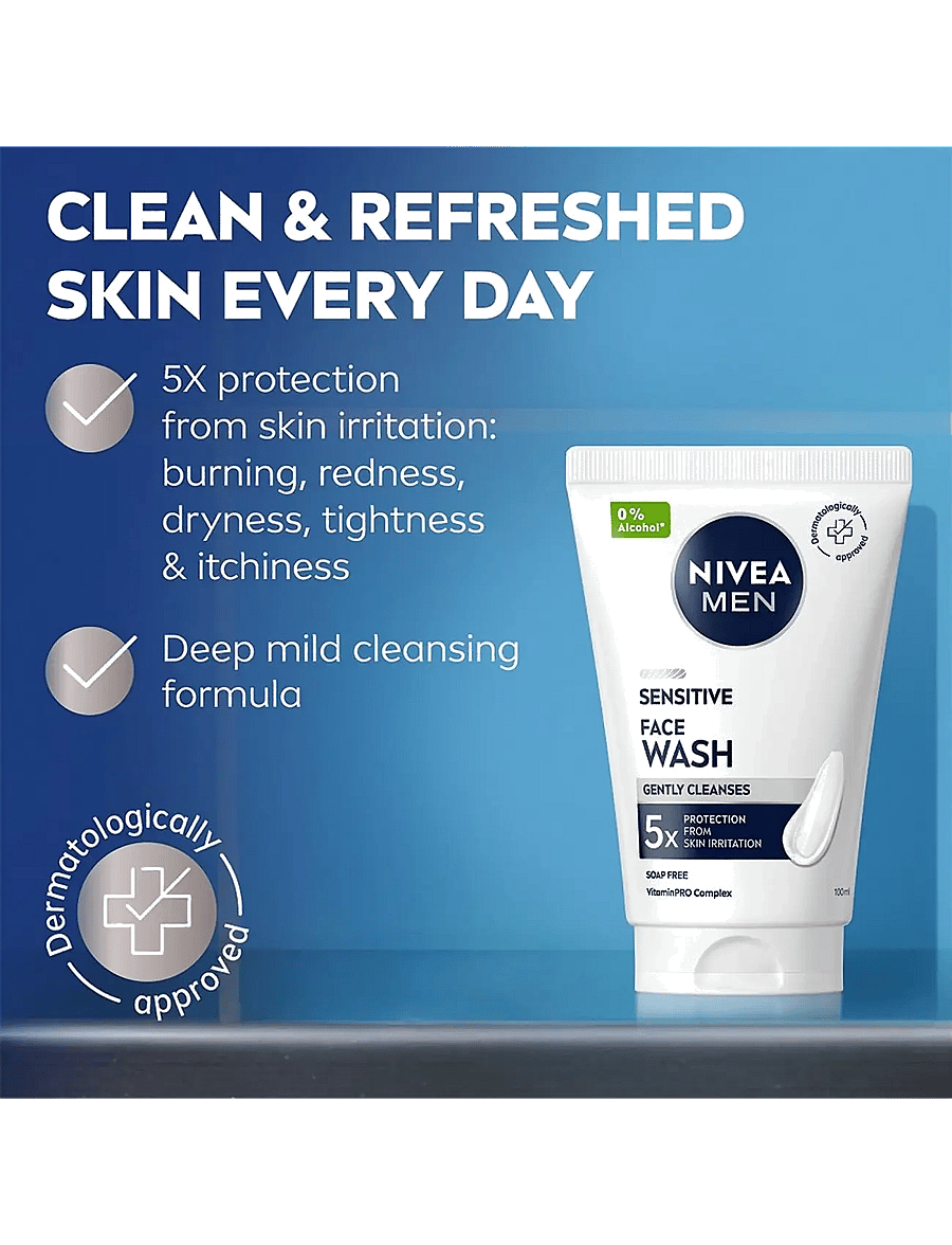 Nivea Men - Sensitive Face Wash - näopesu - clear - 1