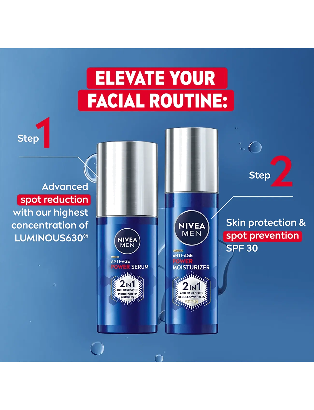 Nivea Men - Anti-Age Power 2in1 Serum - clear - 2