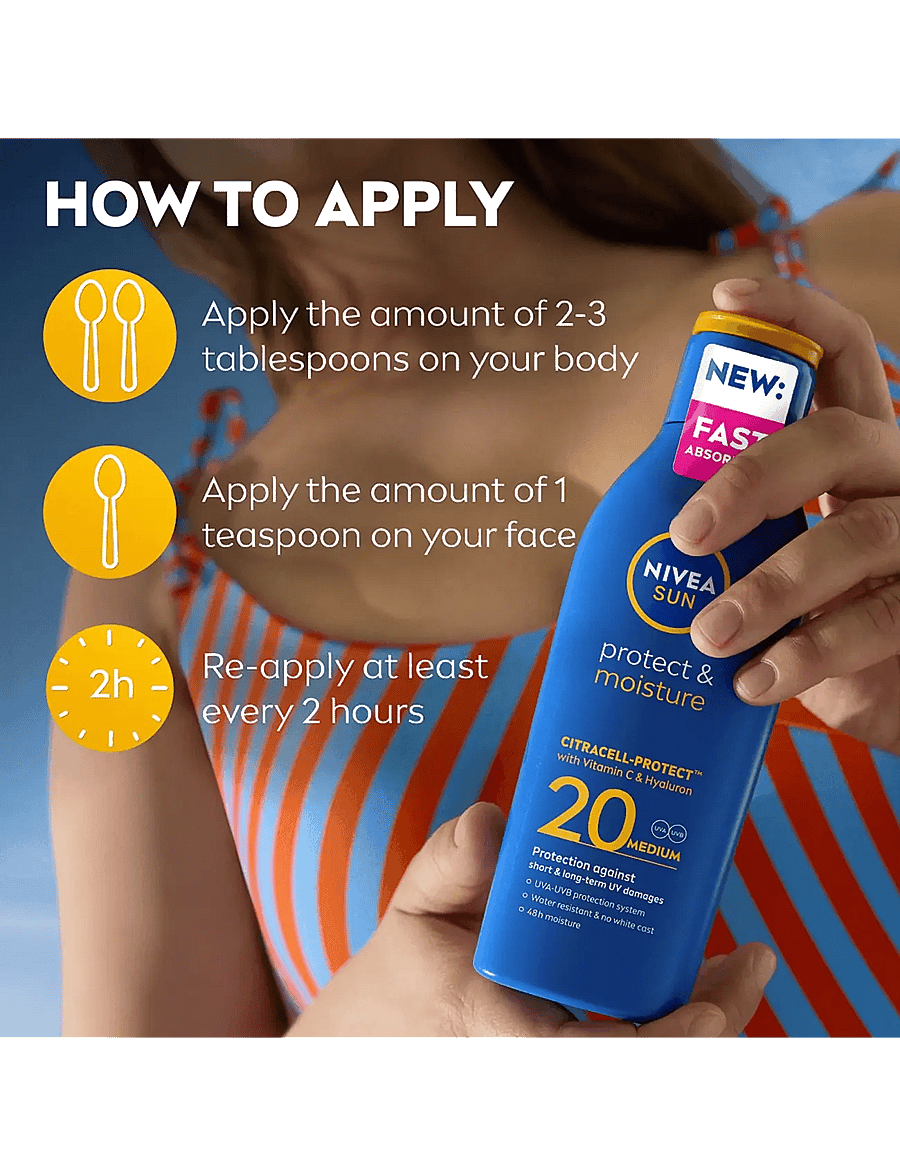 Nivea - Protect & Moisture Sun Lotion SPF 20 - clear - 4