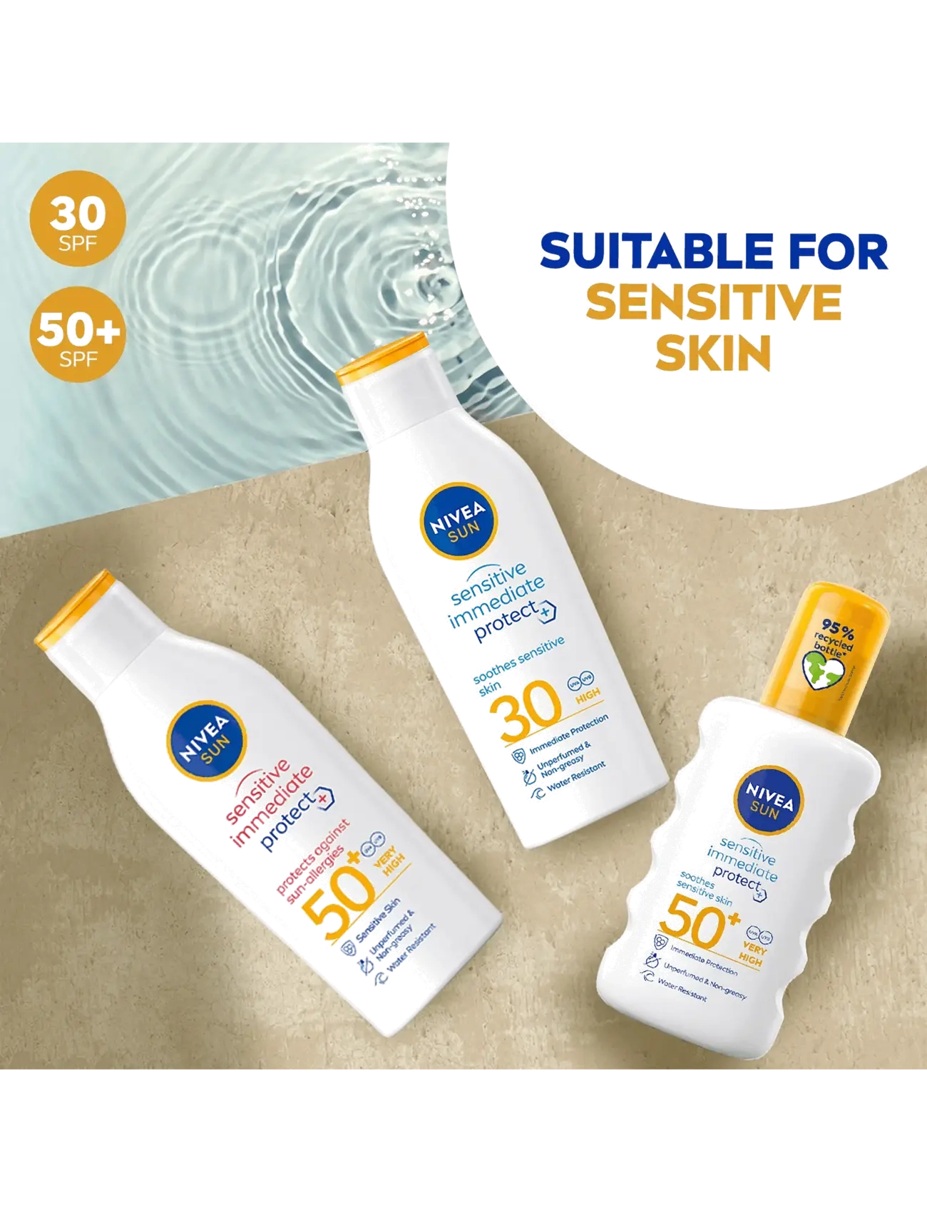 Nivea - Sensitive Immediate Protect Lotion SPF 50+ - clear - 3