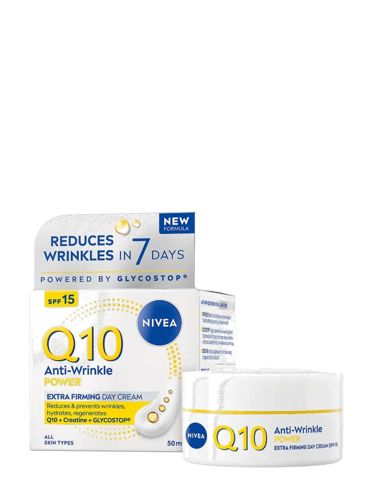 Nivea Q10 Anti-Wrinkle Power Extra Firming Day Cream, Day Cremes, Nude, Str: 50 ML