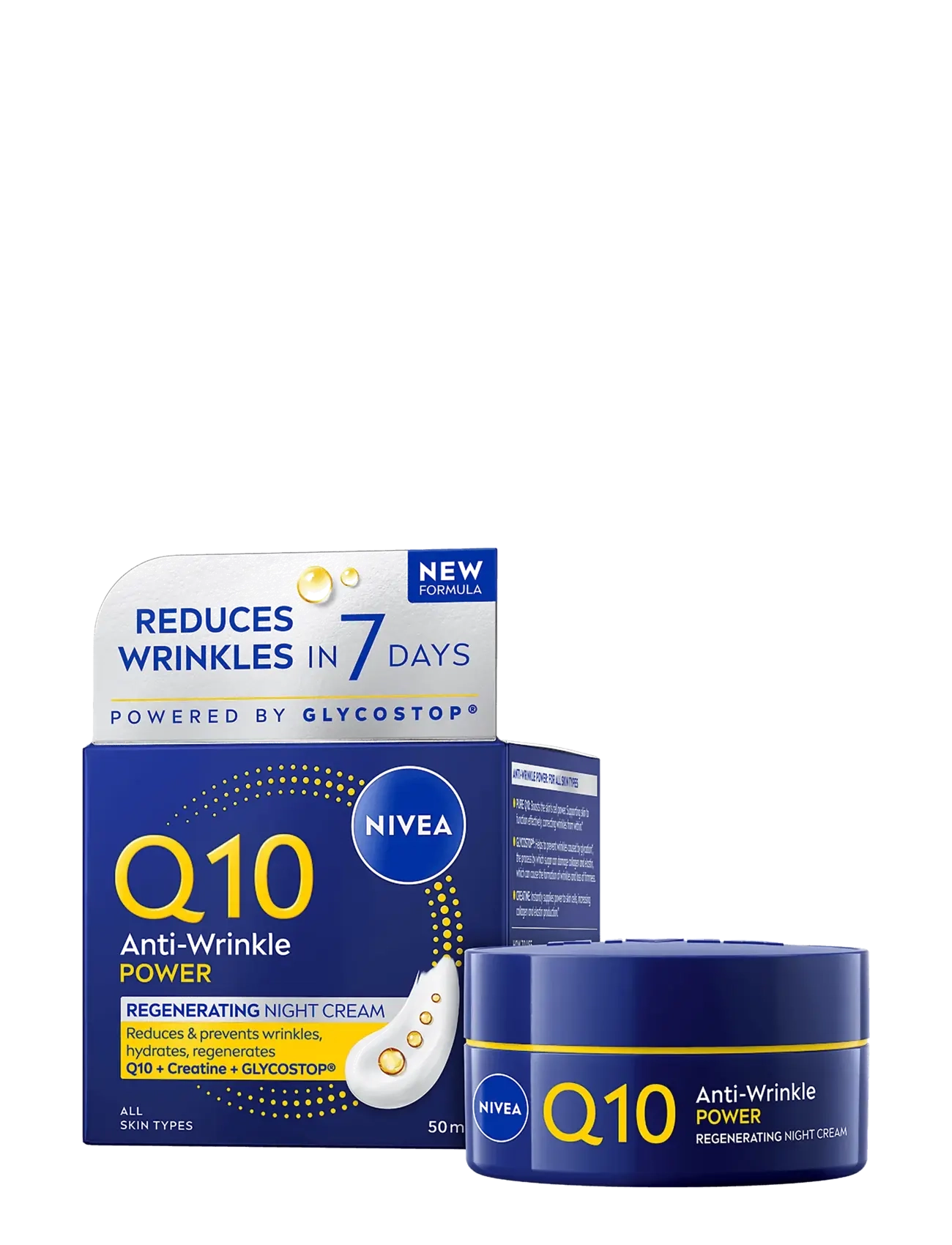 Nivea Q10 Anti-Wrinkle Power Regenerating Night Cream, Night Creme, Nude, Str: 50 ML