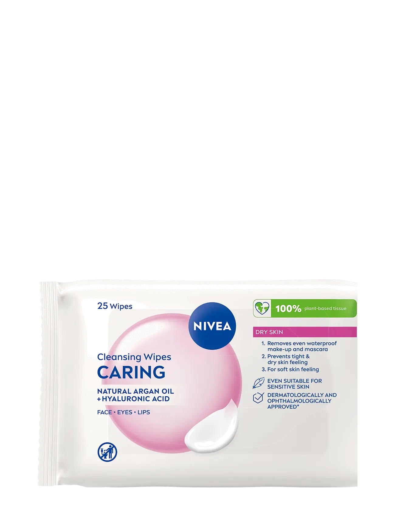 Nivea Caring Cleansing Wipes, Makeupfjerner, Nude, Str: 25 ST