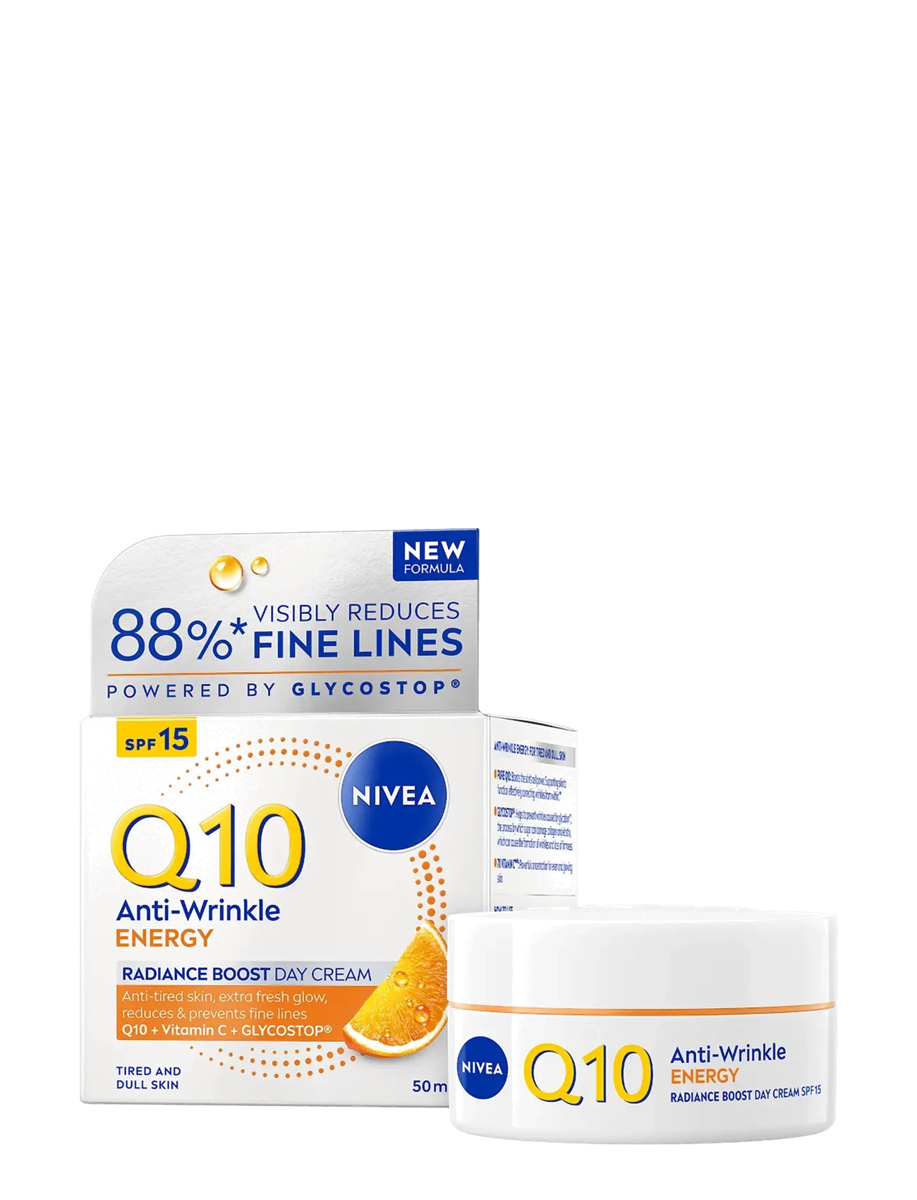 Nivea Q10 Anti-Wrinkle Energy Radiance Boost Day Cream, 50 ml, Nude, Fugtighedscreme > Dagcreme, Dame
