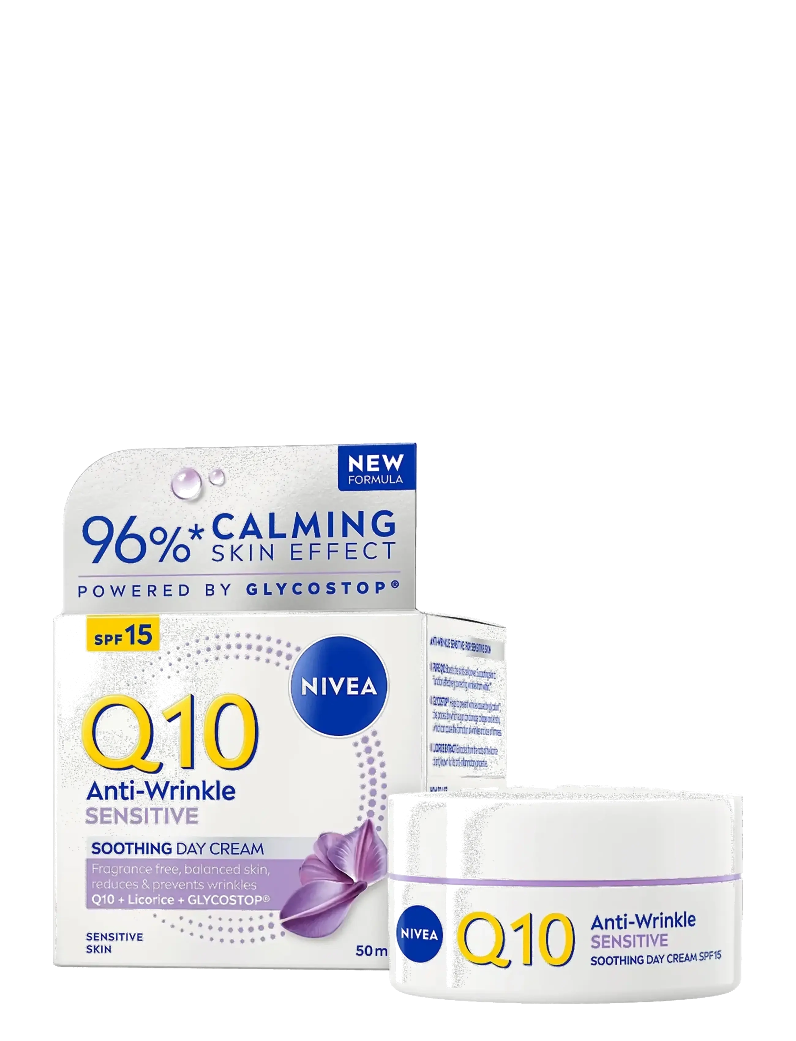Nivea Q10 Anti-Wrinkle Sensitive Soothing Day Cream, Day Cremes, Nude, Str: 50 ML