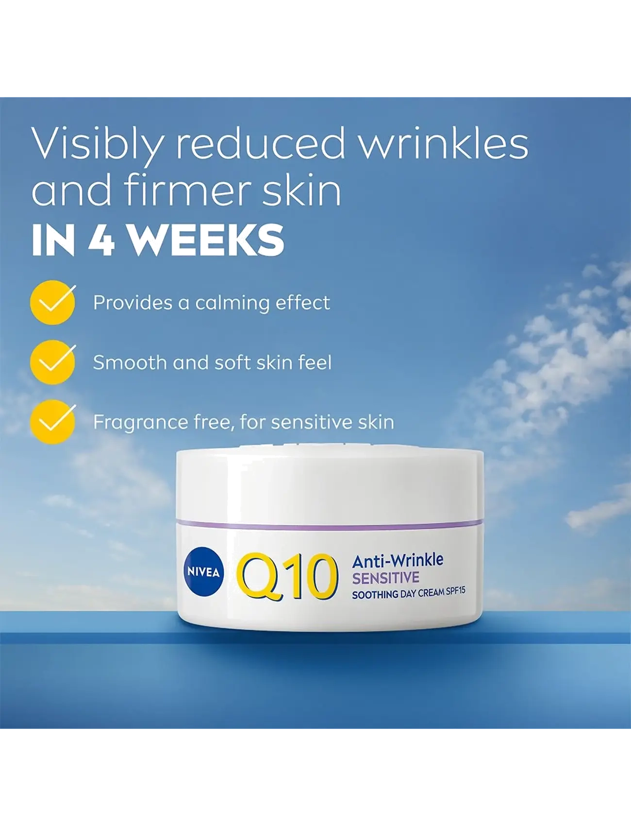 Nivea - Q10 Anti-Wrinkle Sensitive Soothing Day Cream - dagcremer - clear - 1