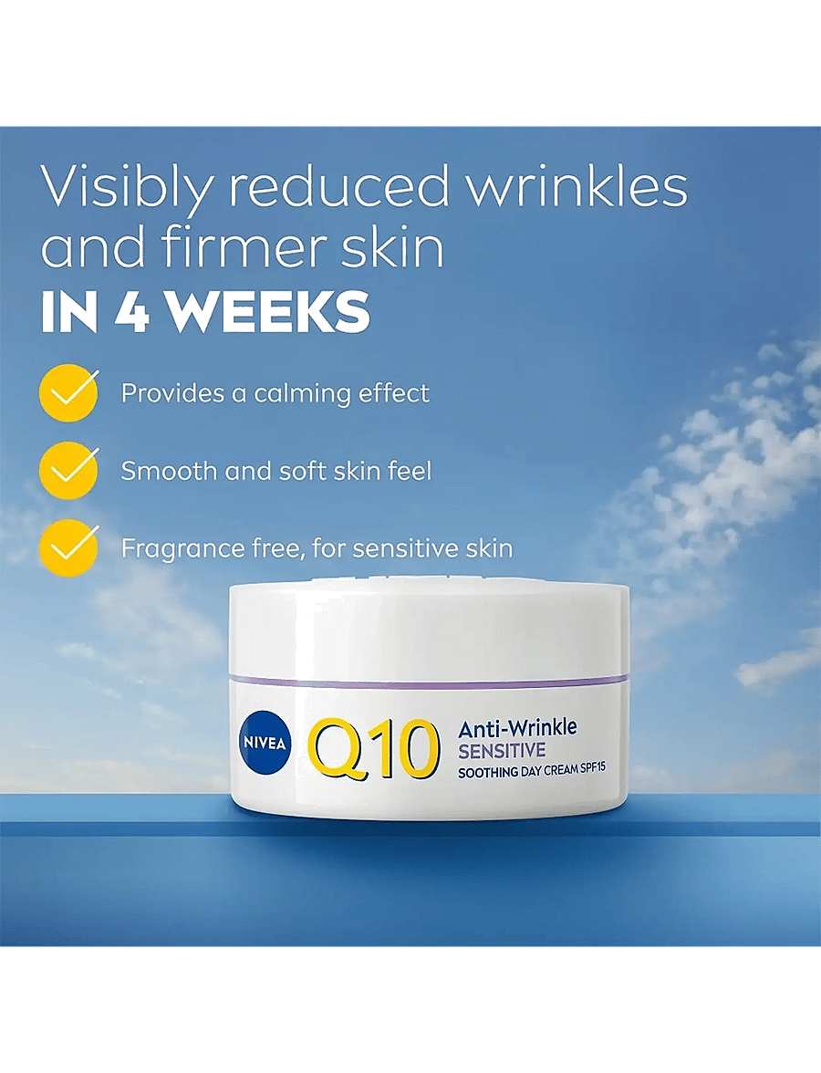 Nivea - Q10 Anti-Wrinkle Sensitive Soothing Day Cream - päevakreemid - clear - 1