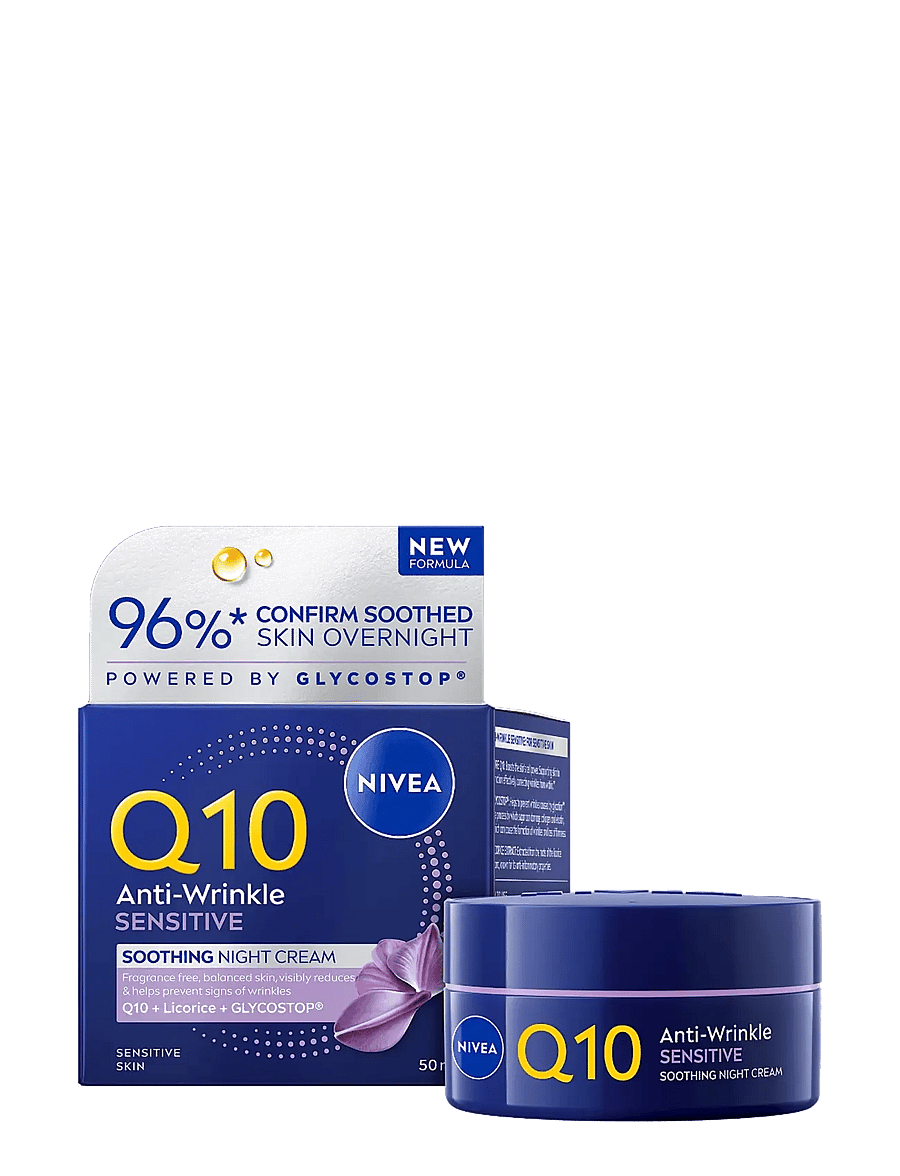 Nivea - Q10 Anti-Wrinkle Sensitive Soothing Night Cream - Öökreem - clear - 0