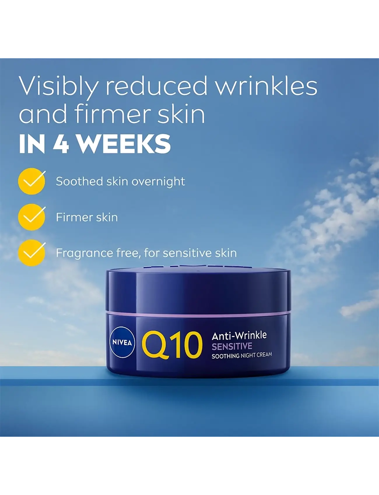 Nivea - Q10 Anti-Wrinkle Sensitive Soothing Night Cream - naktinis kremas - clear - 1