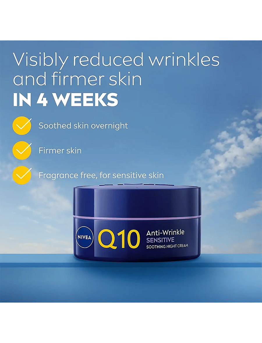 Nivea - Q10 Anti-Wrinkle Sensitive Soothing Night Cream - Öökreem - clear - 1