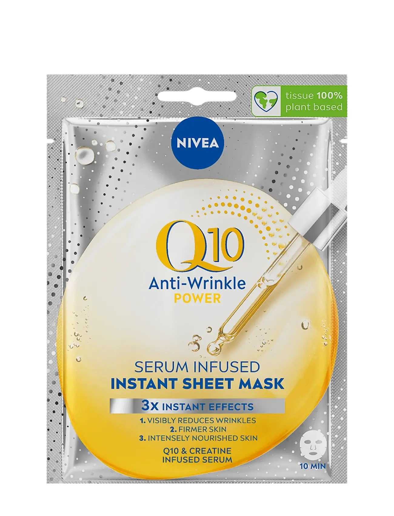 Nivea Q10 Anti-Wrinkle Power Sheet Mask, Sheetmaske, Nude, Str: 1 ST