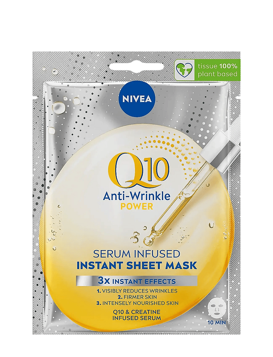 Nivea - Q10 Anti-Wrinkle Power Sheet Mask - lehtmaskid - clear - 0
