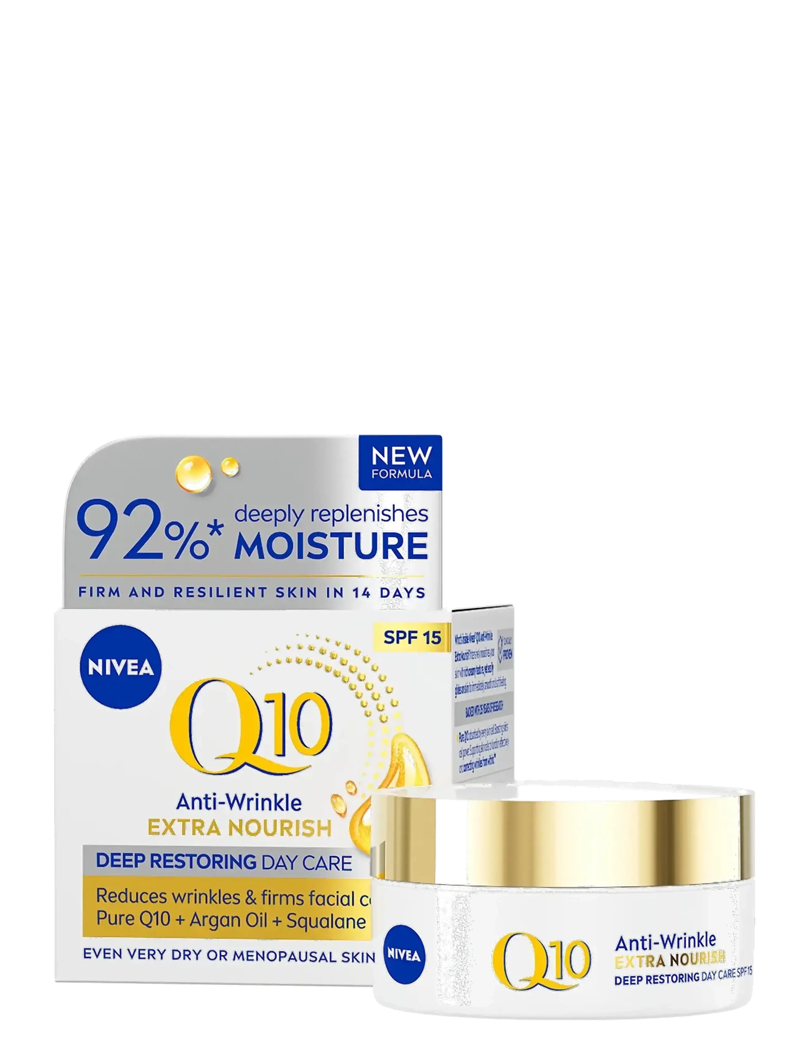 Nivea Q10 Anti-Wrinkle Extra Nourish Day Cream, 50 ml, Nude, Fugtighedscreme > Dagcreme, Dame