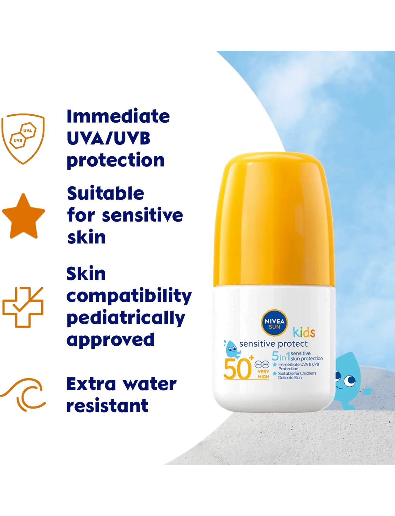 Nivea - Kids Sensitive Sun Roll-On SPF 50+ - clear - 1