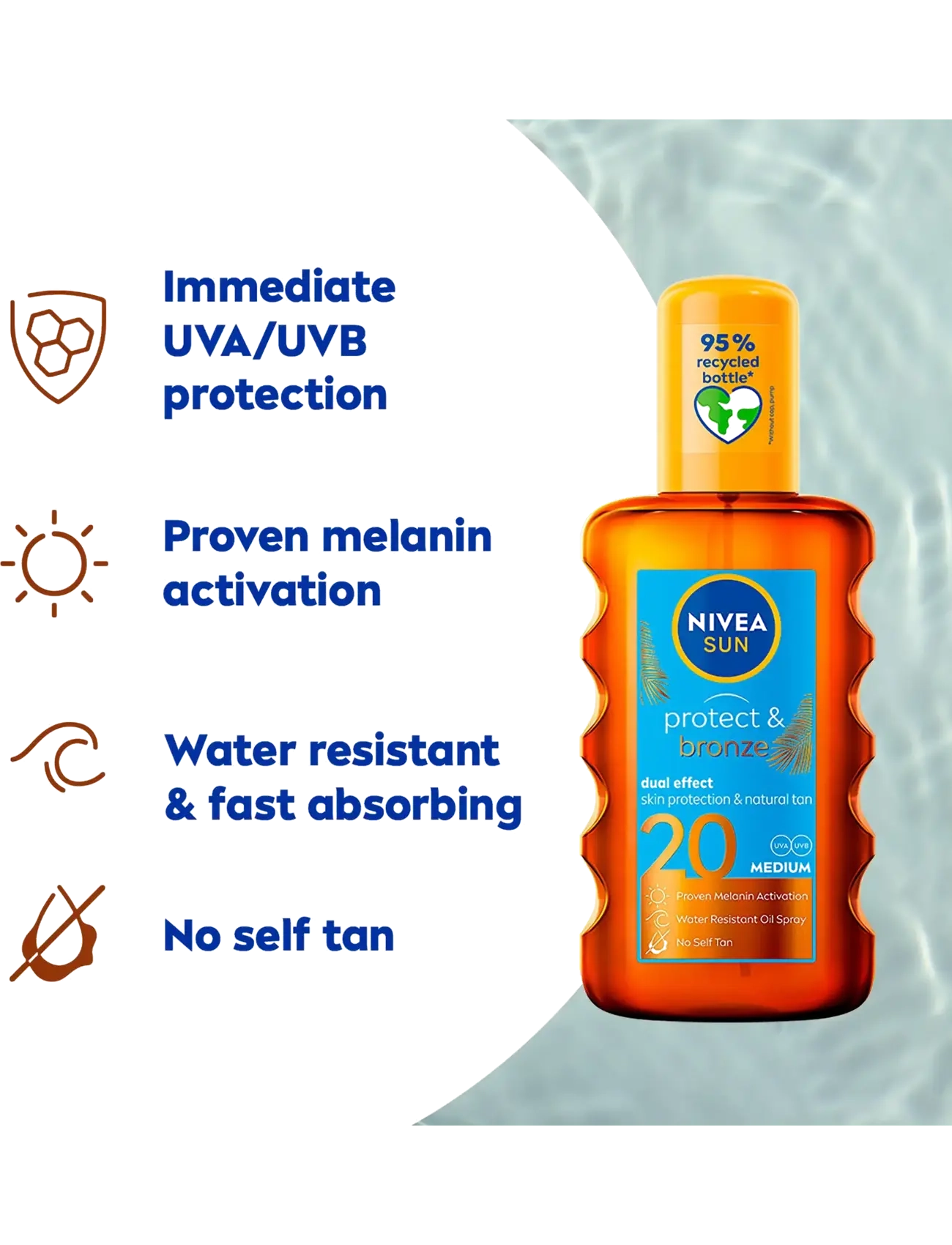 Nivea - Protect & Bronze Oil Spray SPF 20 - clear - 1