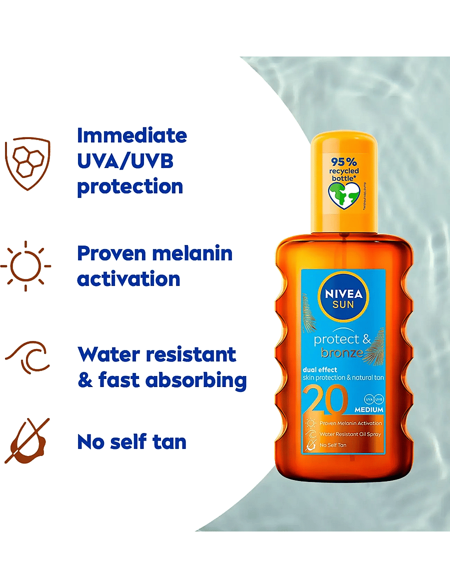 Nivea - Protect & Bronze Oil Spray SPF 20 - clear - 1