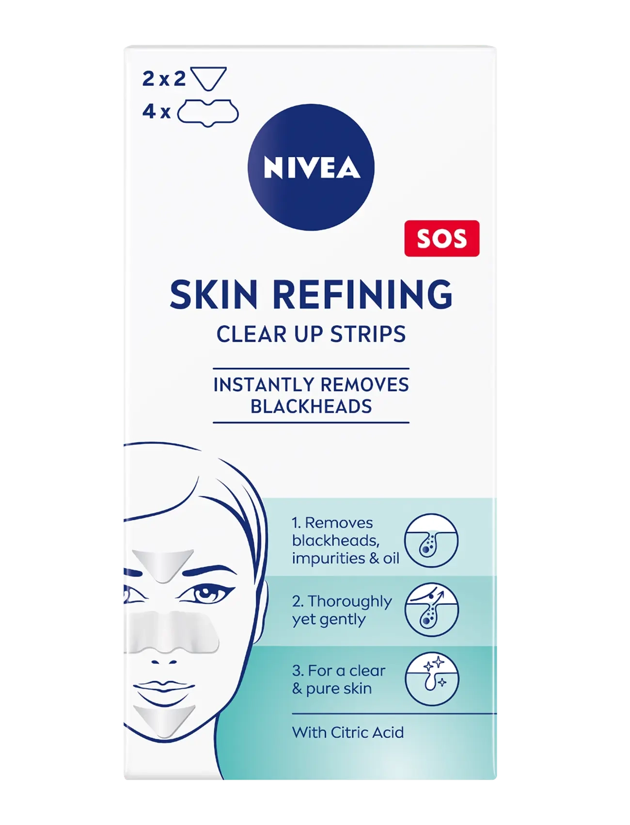 Nivea Refining Clear-Up Strips, Skrællekniv, Nude, Str: 6 ST
