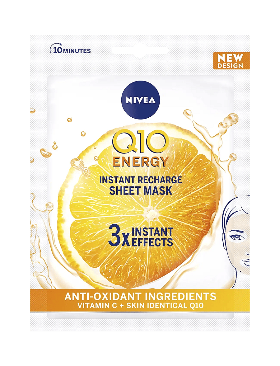 Nivea - Q10 Anti-Wrinkle Energy Sheet Mask - lehtmaskid - clear - 0