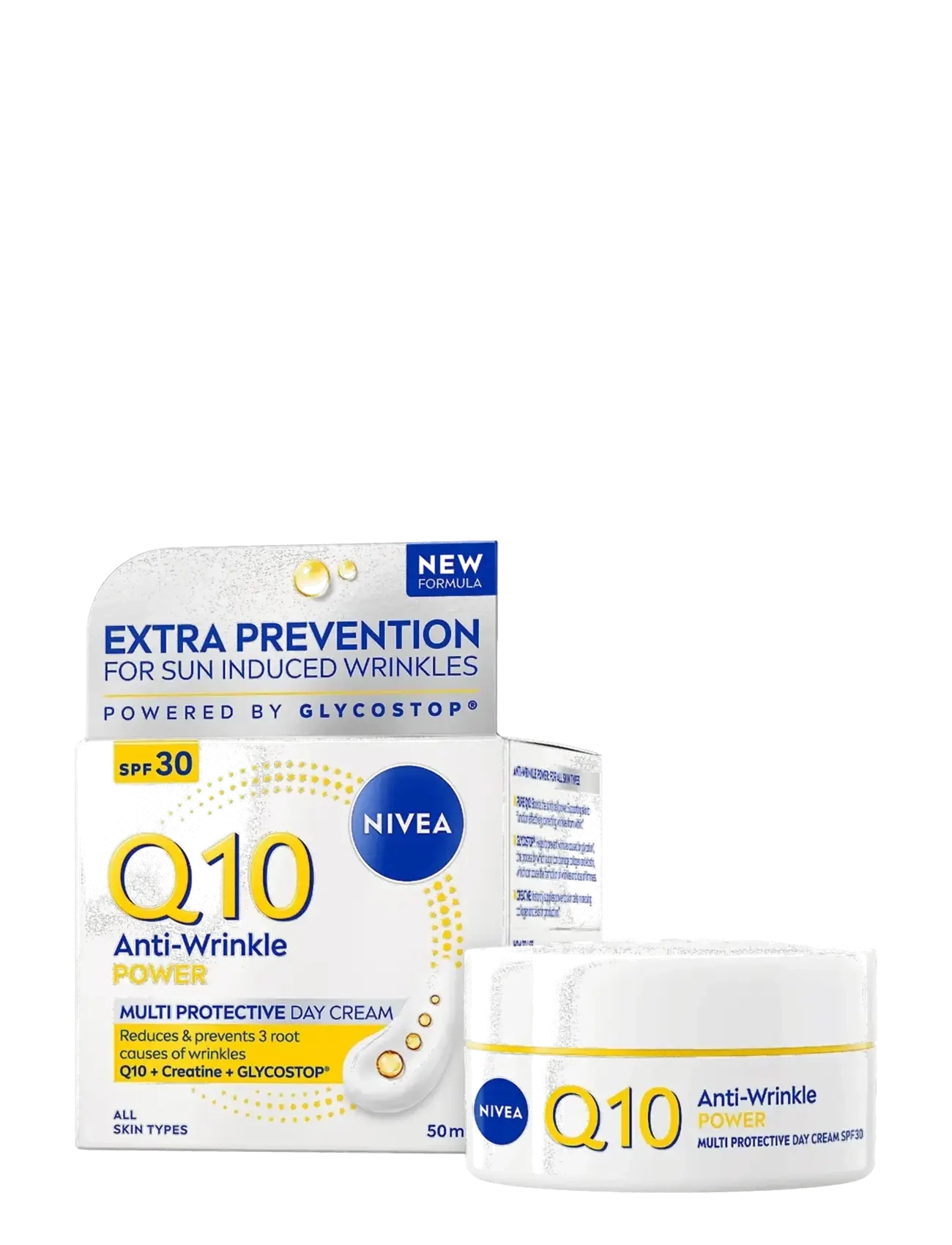 Nivea Q10 Anti-Wrinkle Power Multi Protective Day Cream, Day Cremes, Nude, Str: 50 ML