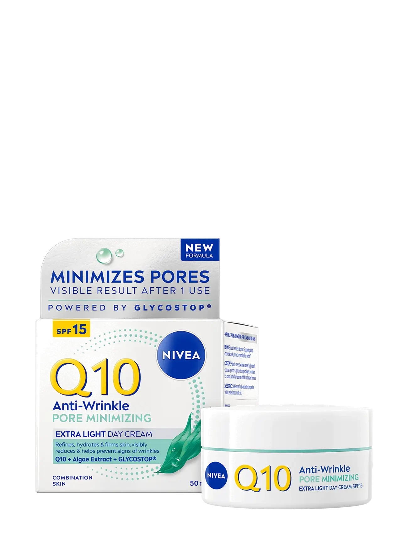 Nivea Q10 Anti-Wrinkle Pore Minimising Extra Light Day Cream, 50 ml, Nude, Fugtighedscreme > Dagcreme, Dame