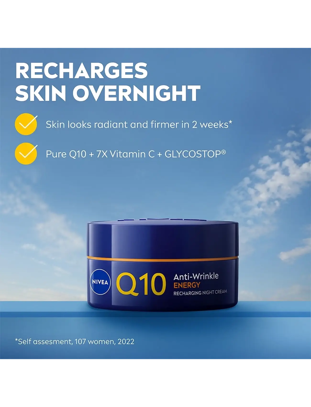 Nivea - Q10 Anti-Wrinkle Energy Recharging Night Cream - natcremer - clear - 1