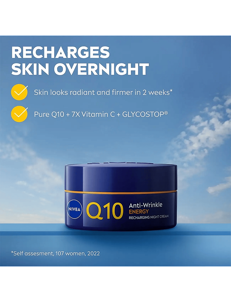Nivea - Q10 Anti-Wrinkle Energy Recharging Night Cream - Öökreem - clear - 1