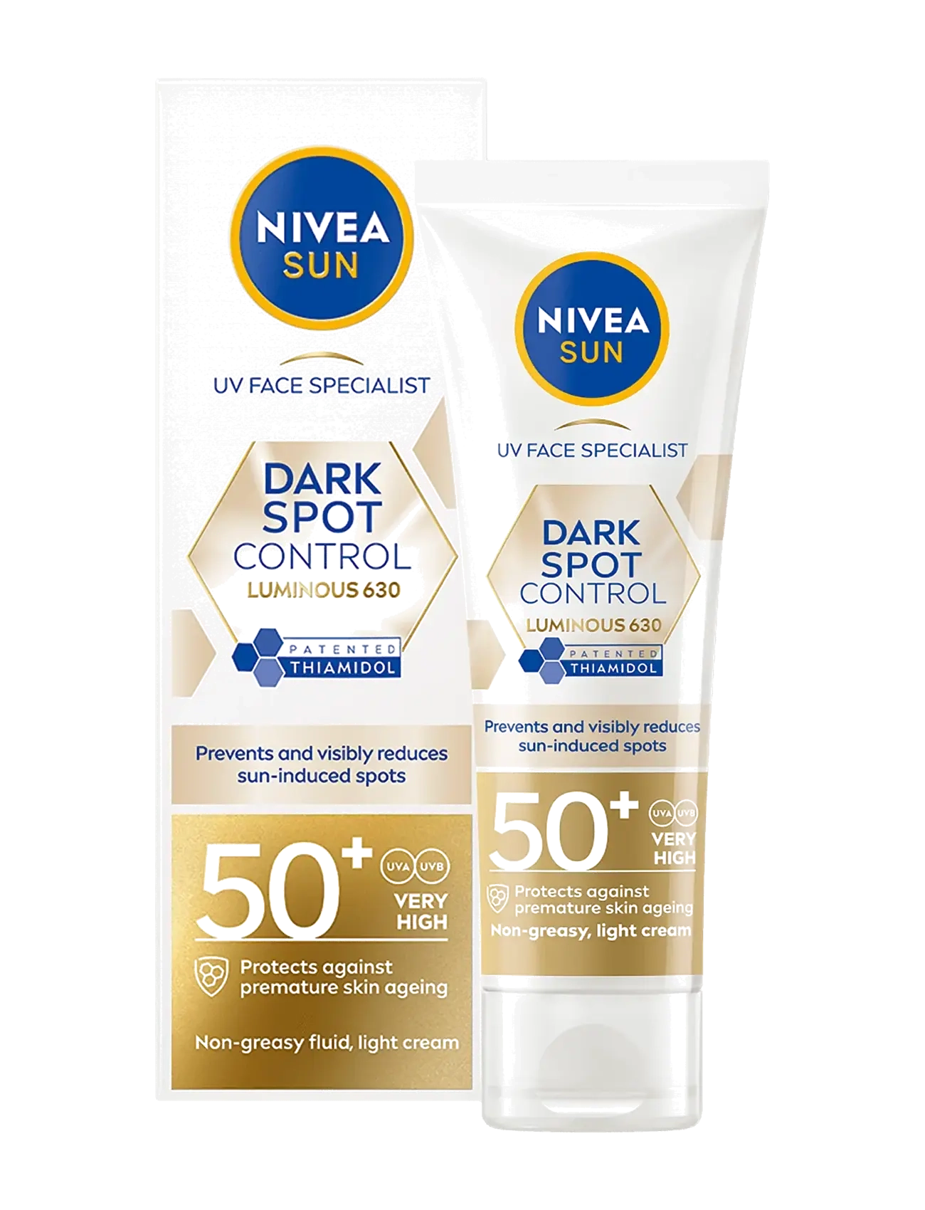 Nivea Uv Face Luminous630 Dark Spot Control Spf 50+, 40 ml, Nude, Solpleje > Ansigt, Dame