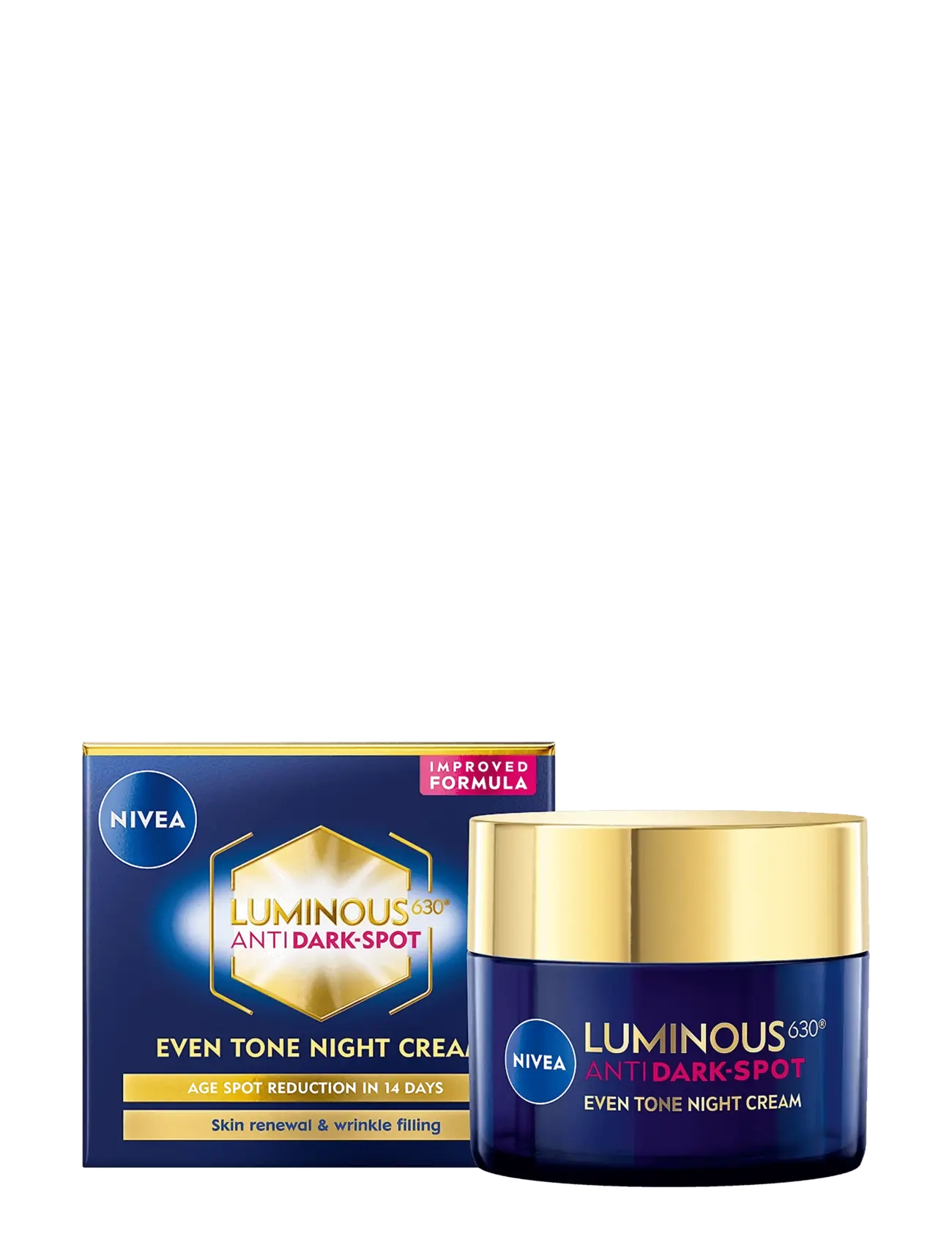 Nivea Luminous630 Anti Dark-Spot Even Tone Night Cream, 50 ml, Nude, Fugtighedscreme > Natcreme, Dame