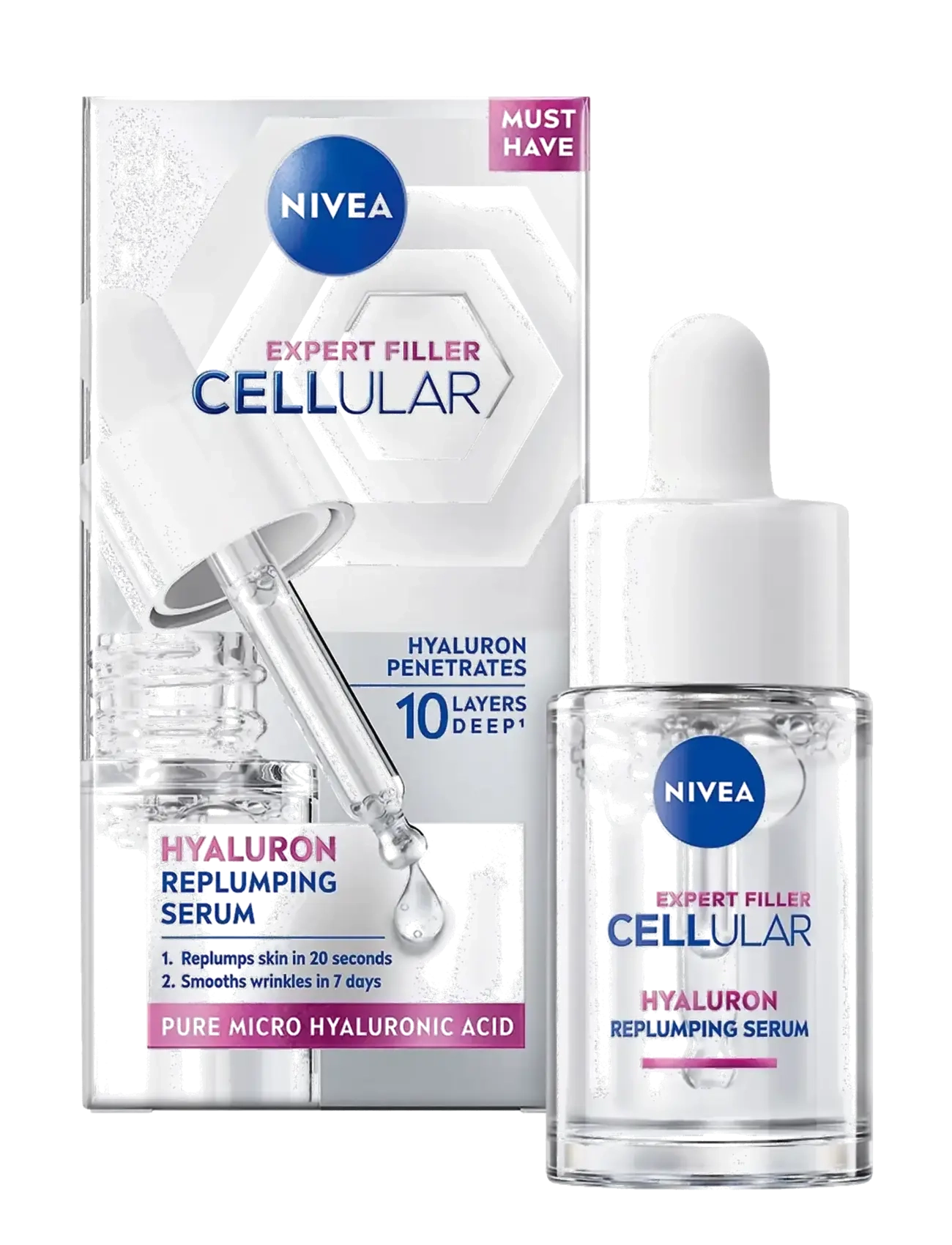 Nivea Cellular Expert Filler Hyaluron Replumping Serum, Serum, Nude, Str: 15 ML