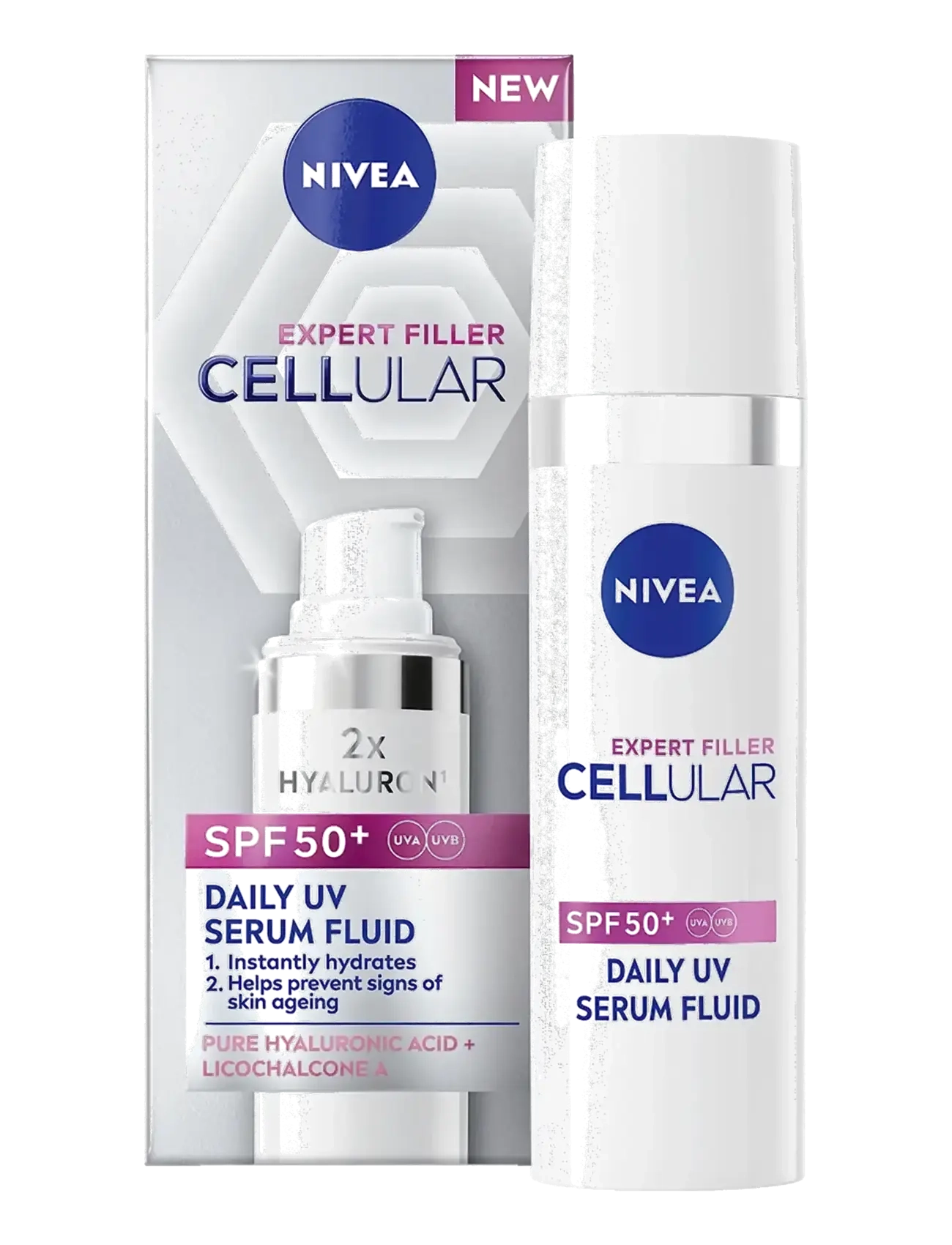 Nivea Cellular Expert Filler Spf50+ Daily Uv Serum Fluid, Ansigt, Nude, Str: 30 ML