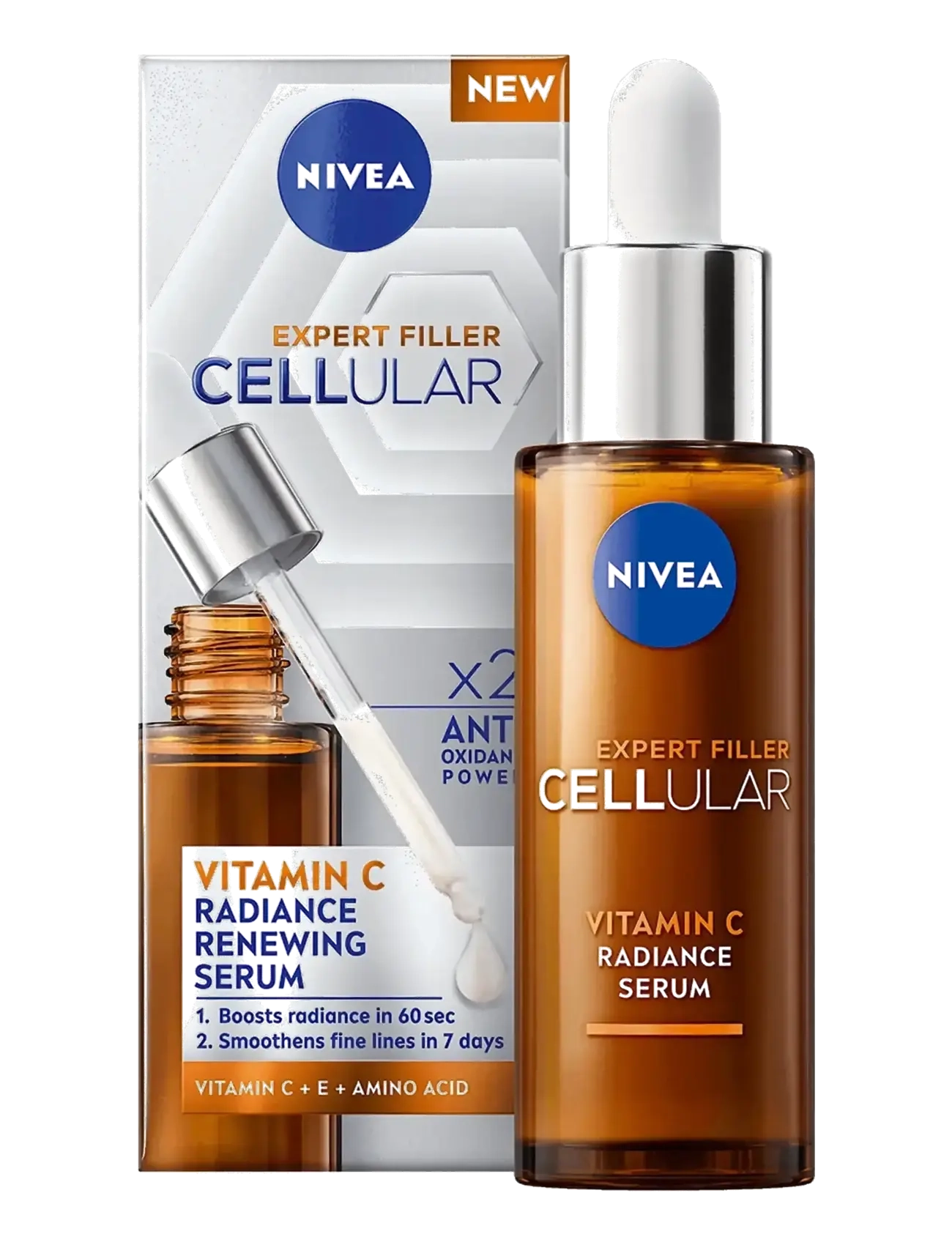 Nivea Cellular Expert Filler Vitamin C Radiance Serum, Serum, Nude, Str: 30 ML
