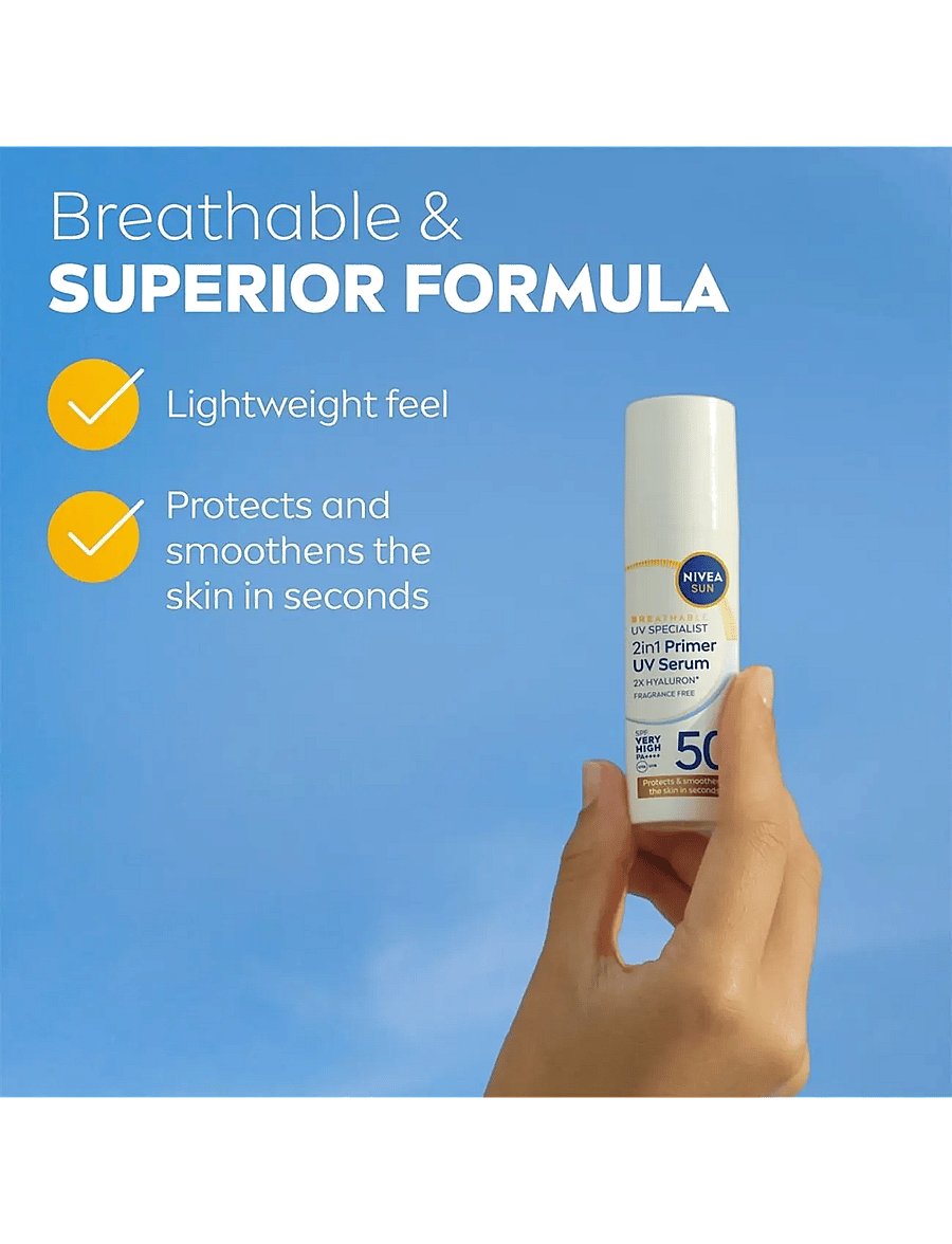 Nivea - UV Face specialist 2in1 Primer Daily UV Serum SPF 50 + - til ansigtet - clear - 2