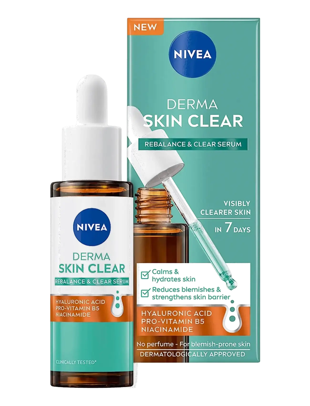Nivea Derma Skin Clear Rebalance & Clear Serum, Serum, Nude, Str: 30 ML