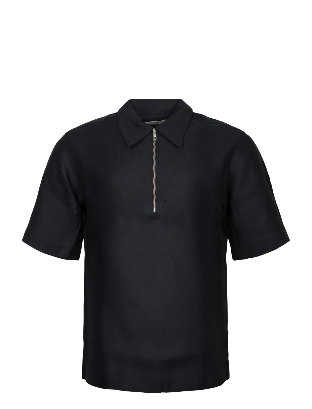 NN.07 Bruno 1808 Half Zip Polo - Kurzärmelig - BLACK / black